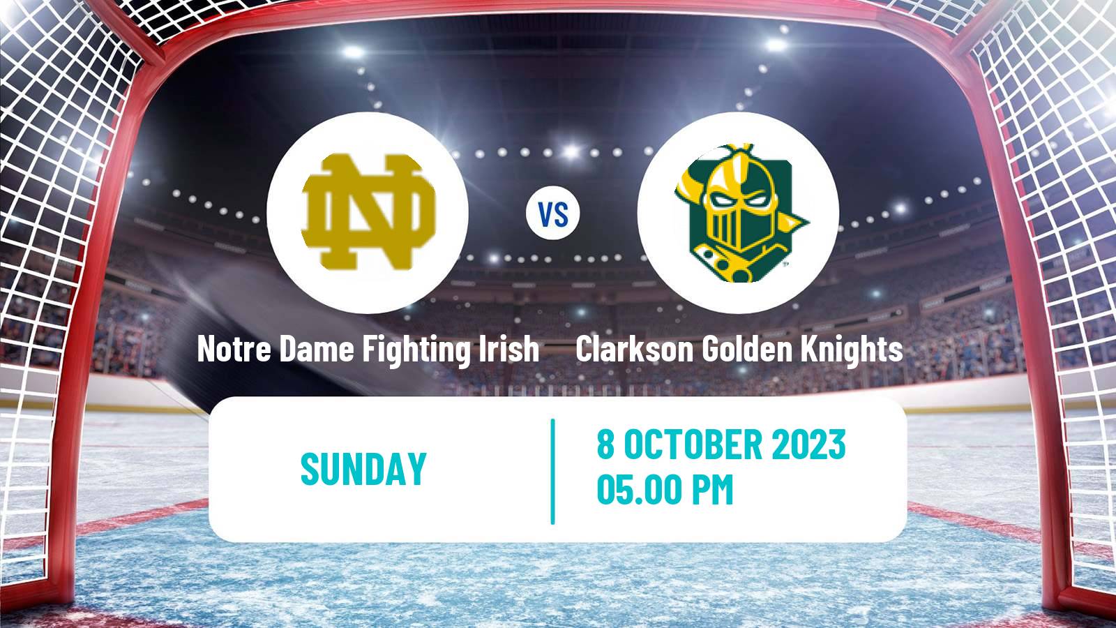 Hockey NCAA Hockey Notre Dame Fighting Irish - Clarkson Golden Knights