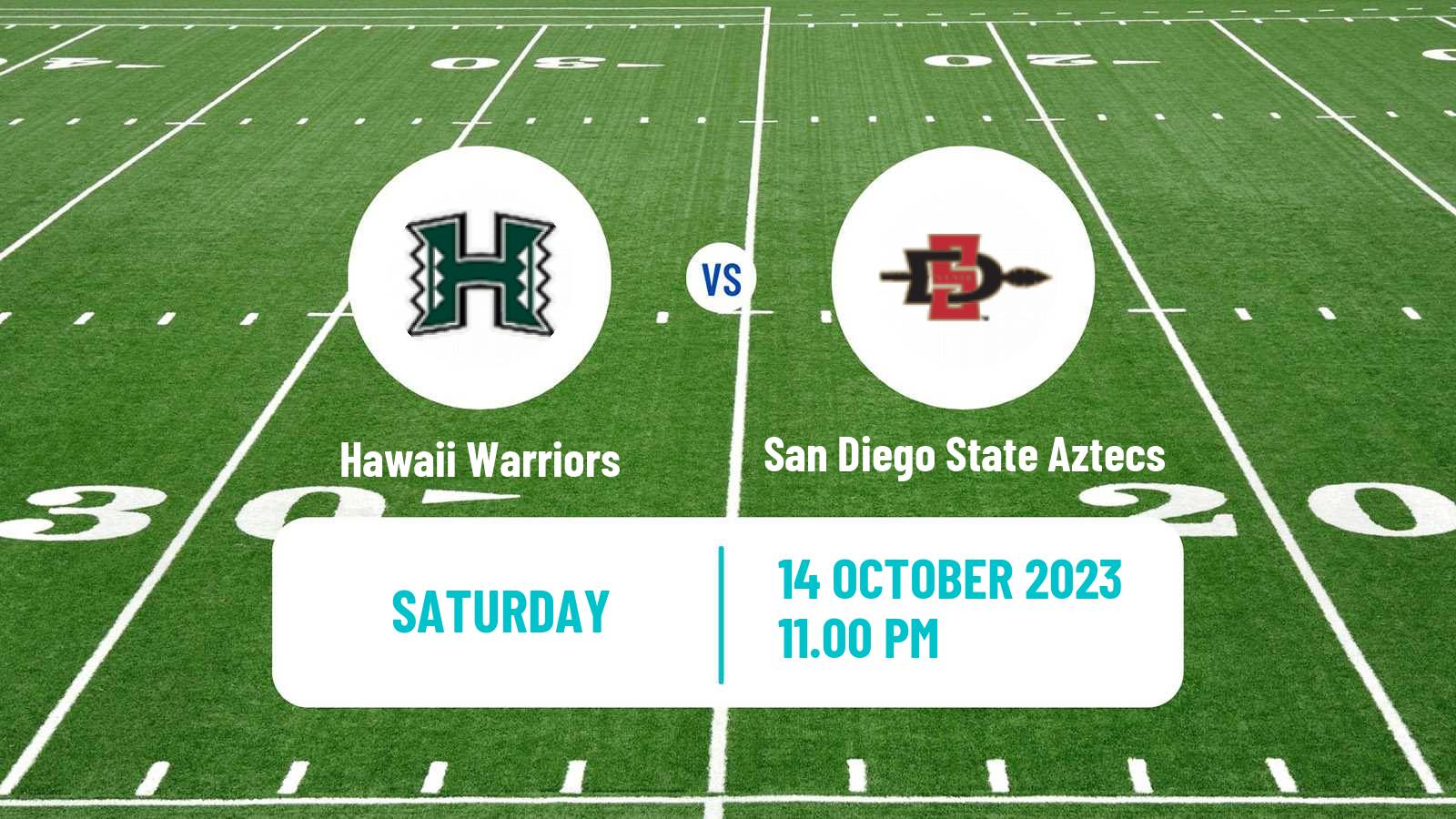 American football NCAA College Football Hawaii Warriors - San Diego State Aztecs