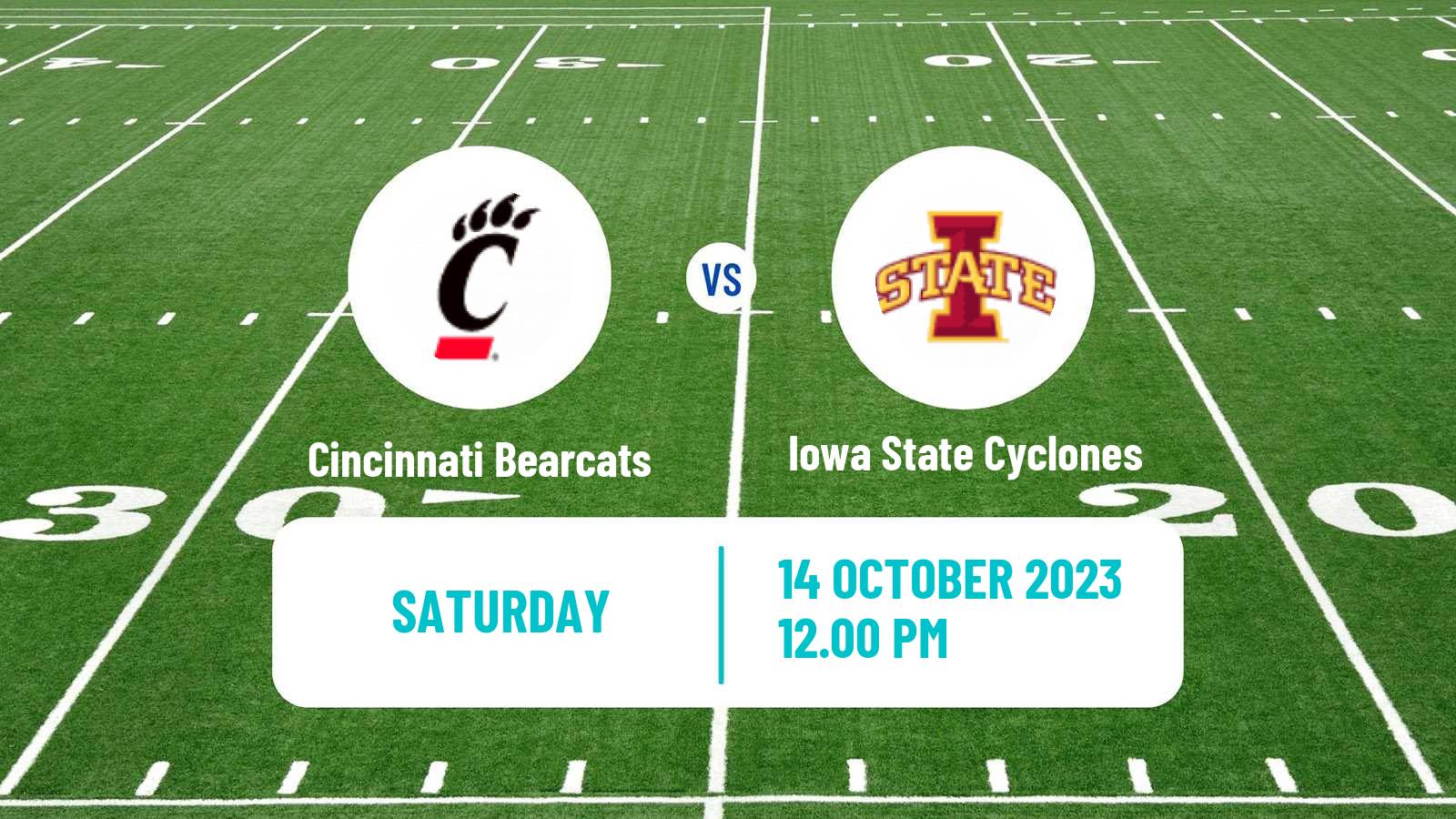 American football NCAA College Football Cincinnati Bearcats - Iowa State Cyclones