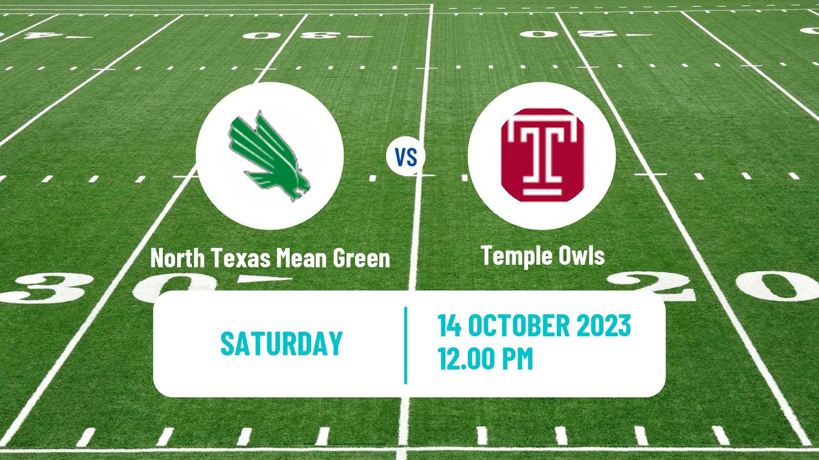 American football NCAA College Football North Texas Mean Green - Temple Owls