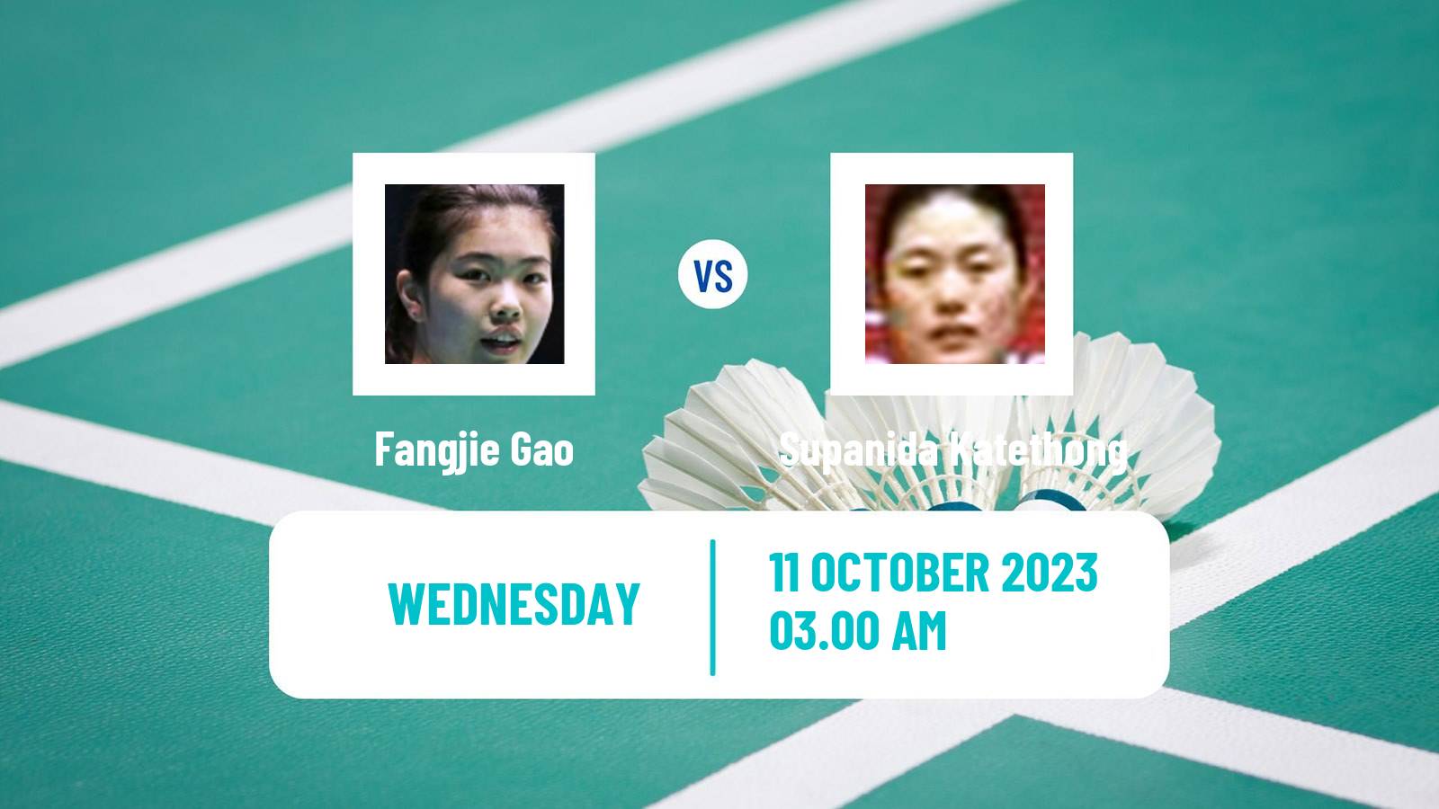 Badminton BWF World Tour Arctic Open Women Fangjie Gao - Supanida Katethong