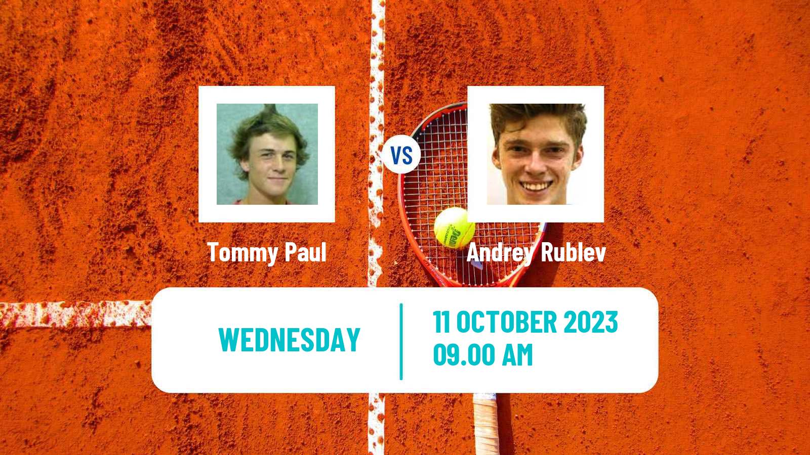 Tennis ATP Shanghai Tommy Paul - Andrey Rublev