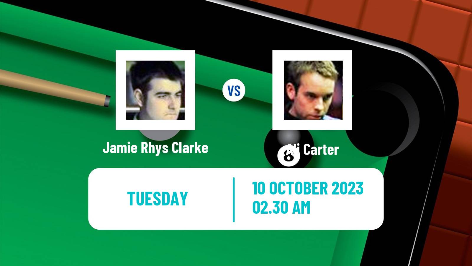 Snooker Wuhan Open Jamie Rhys Clarke - Ali Carter