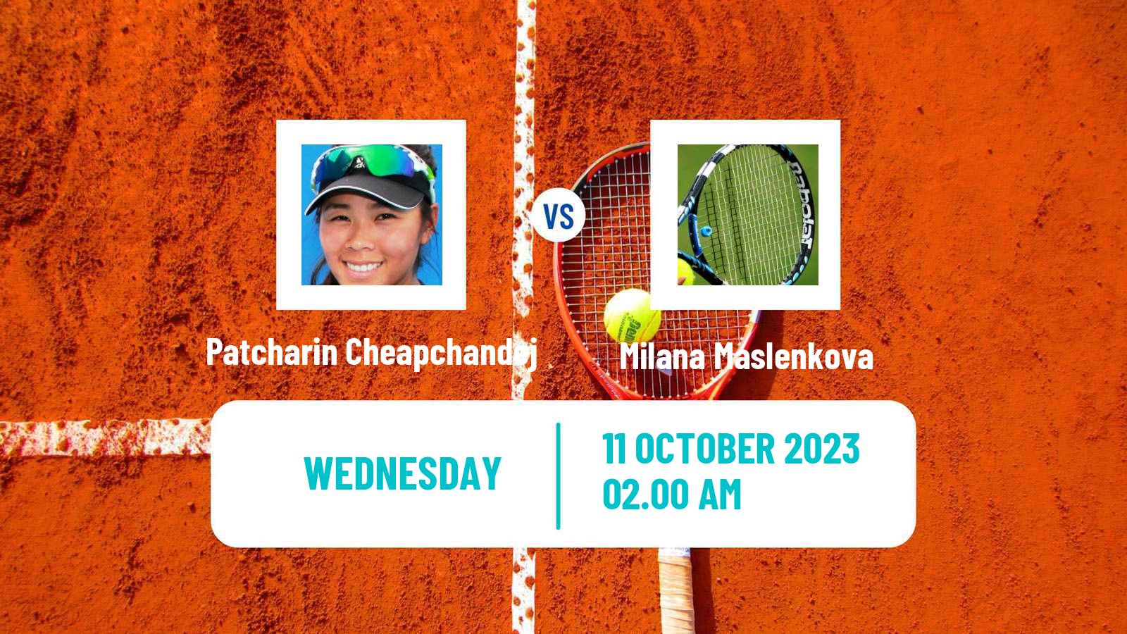 Tennis ITF W15 Hua Hin Women Patcharin Cheapchandej - Milana Maslenkova