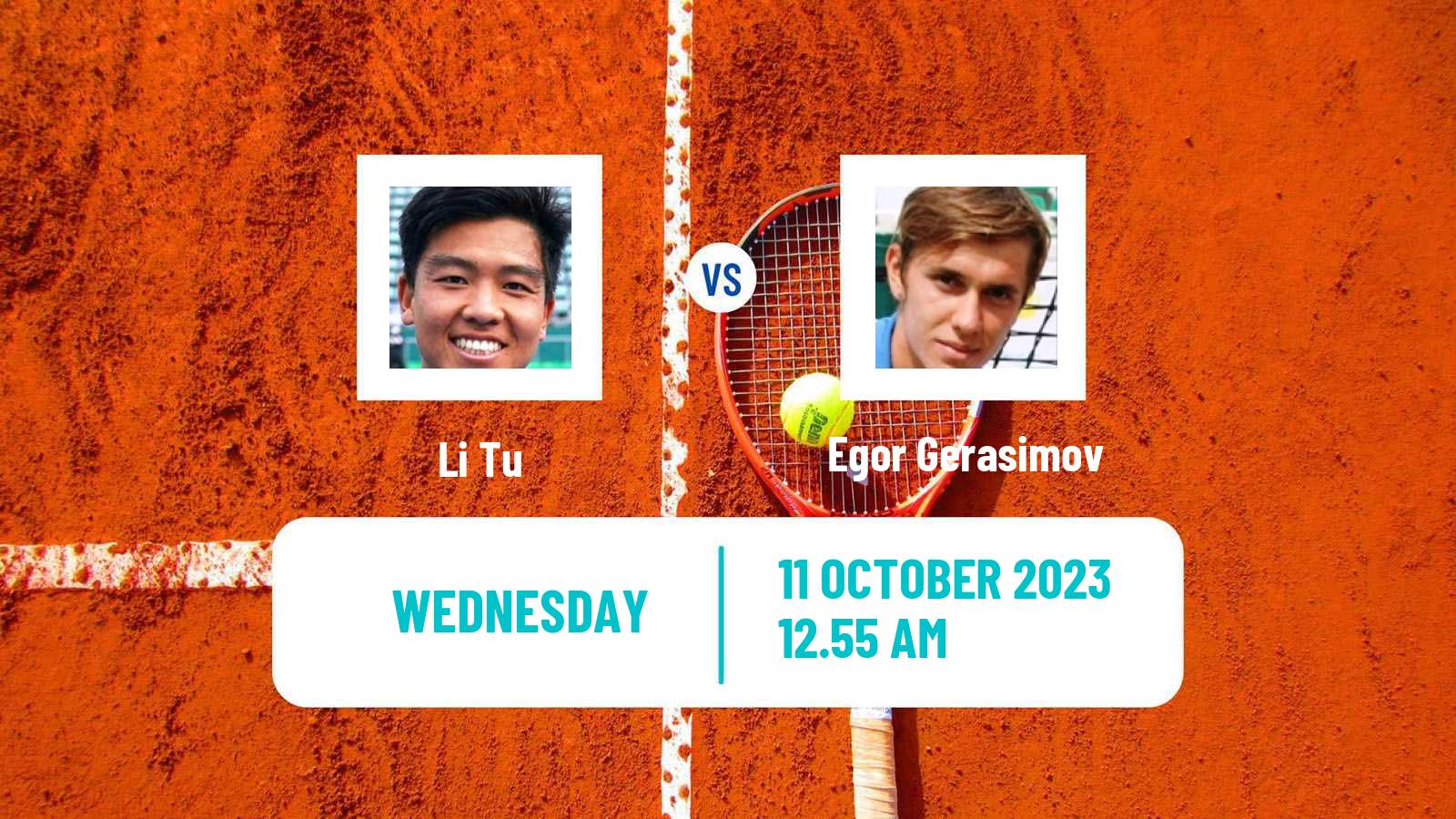 Tennis Shenzhen 2 Challenger Men Li Tu - Egor Gerasimov
