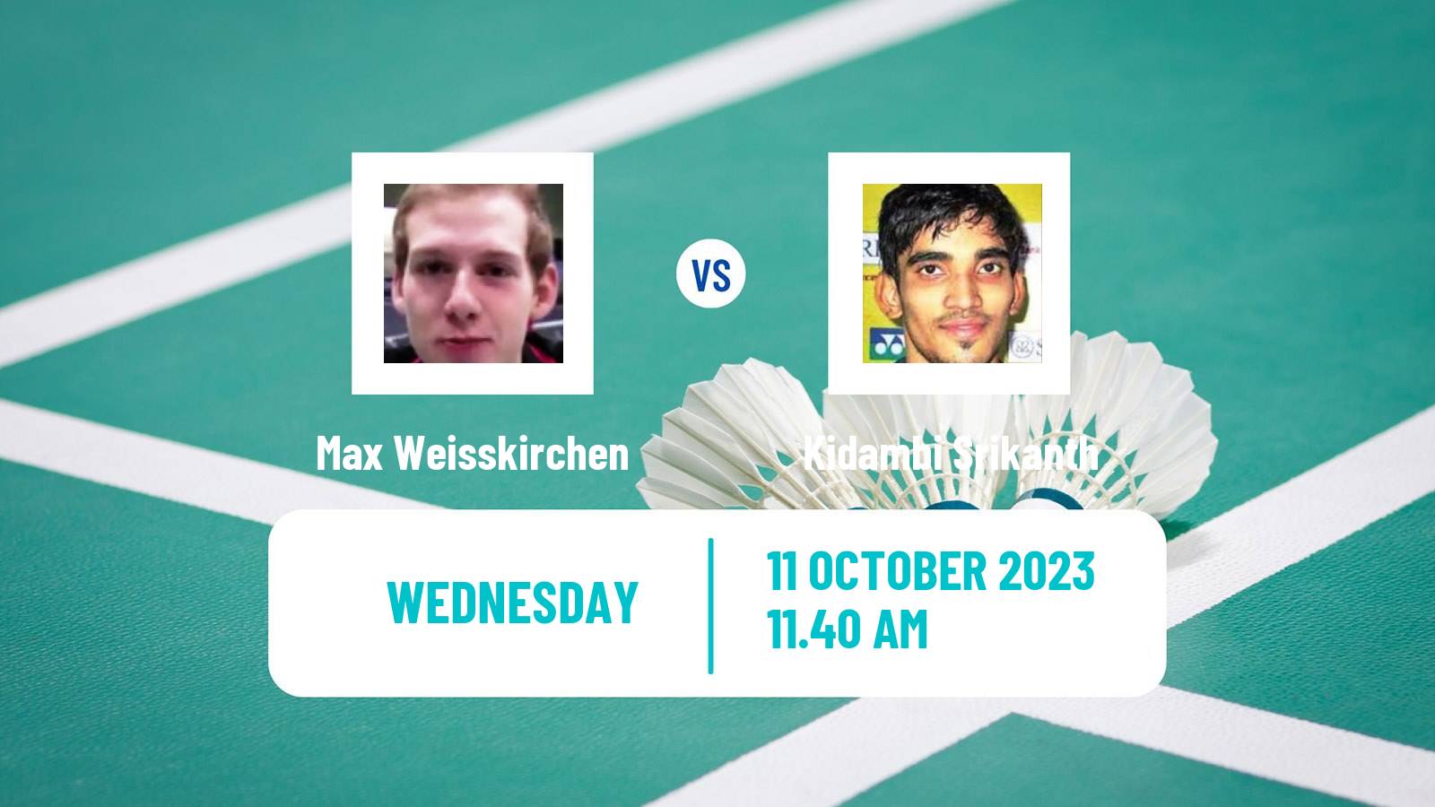 Badminton BWF World Tour Arctic Open Men Max Weisskirchen - Kidambi Srikanth