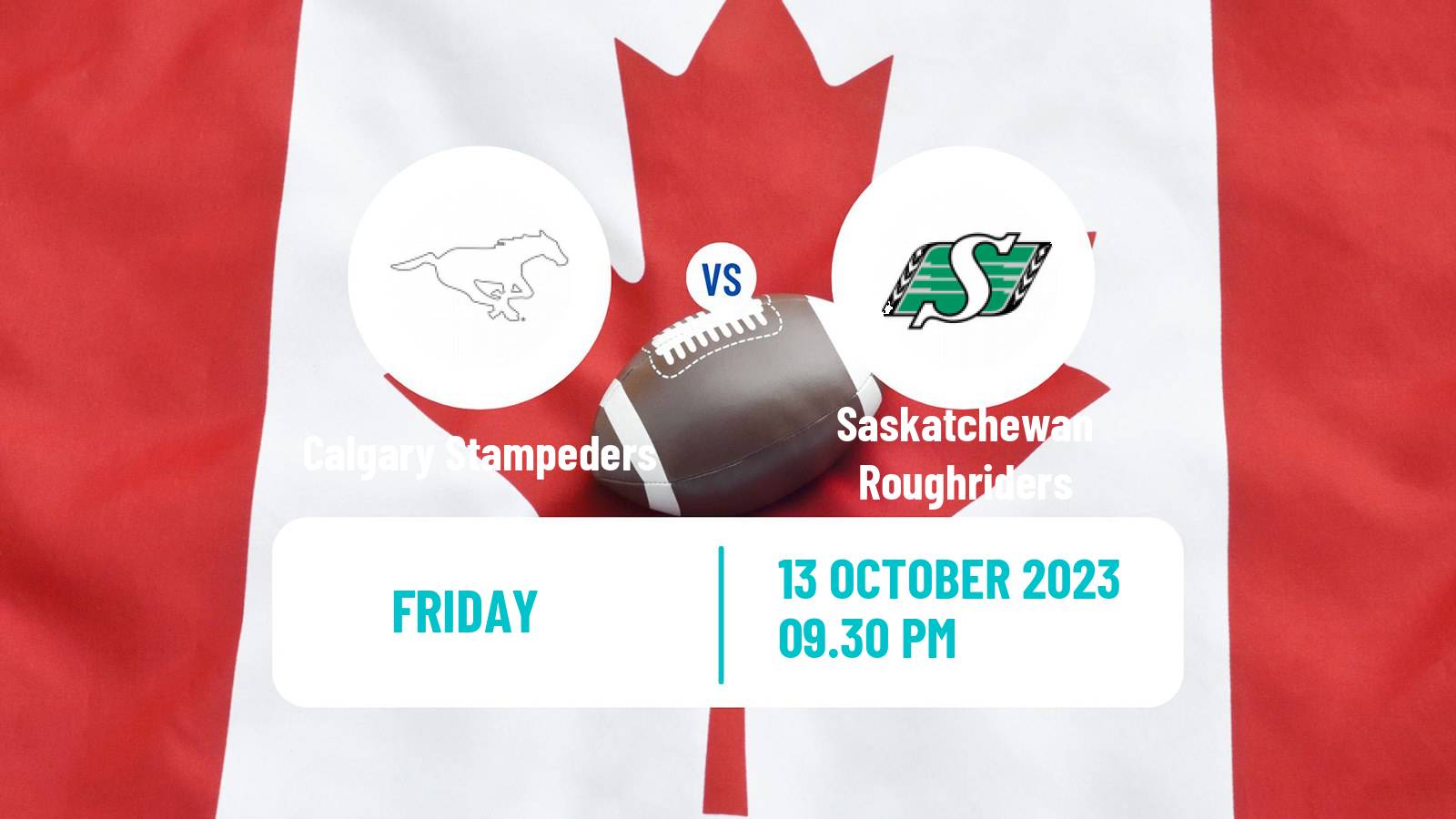 Canadian football CFL Calgary Stampeders - Saskatchewan Roughriders