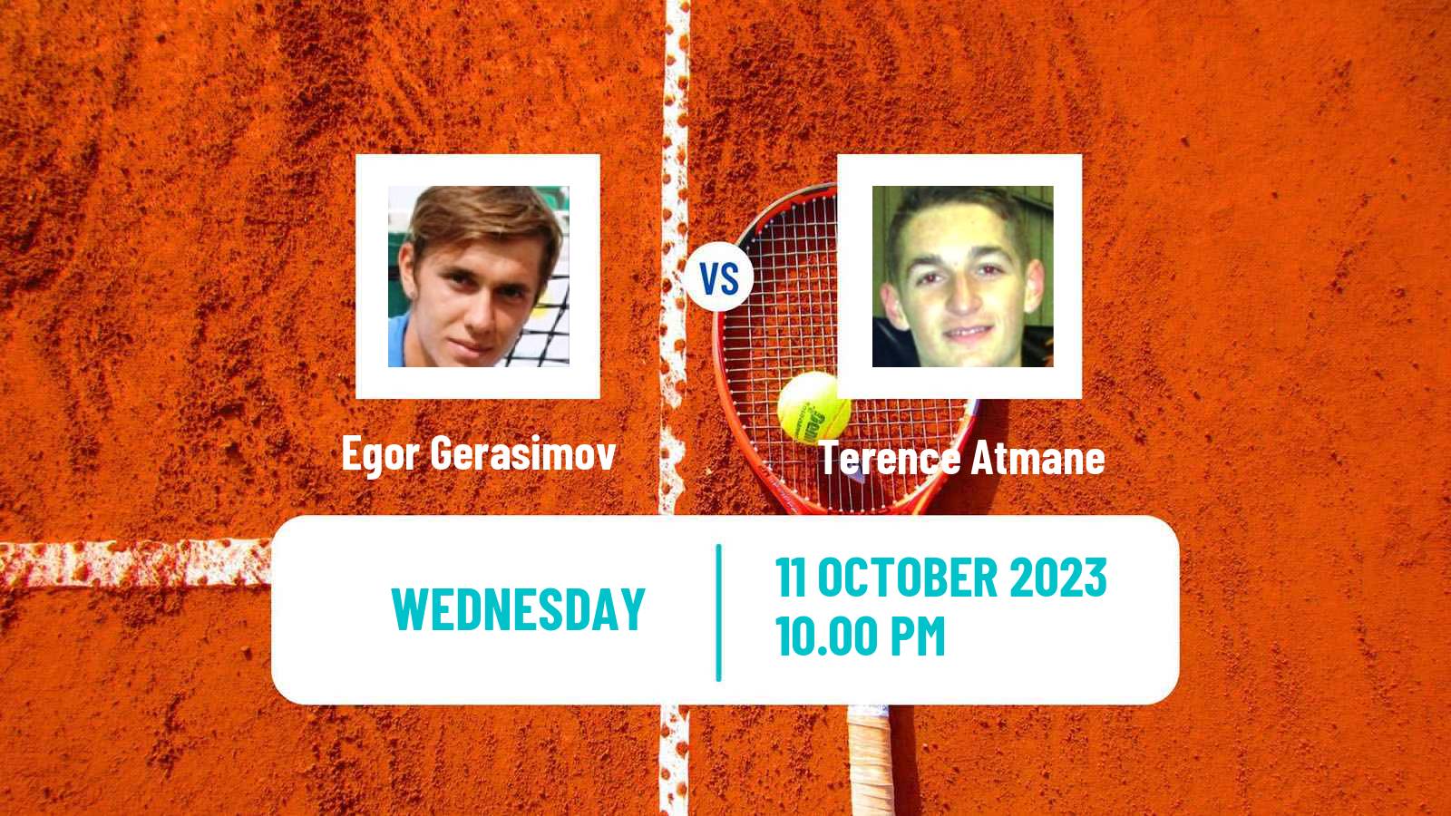 Tennis Shenzhen 2 Challenger Men Egor Gerasimov - Terence Atmane