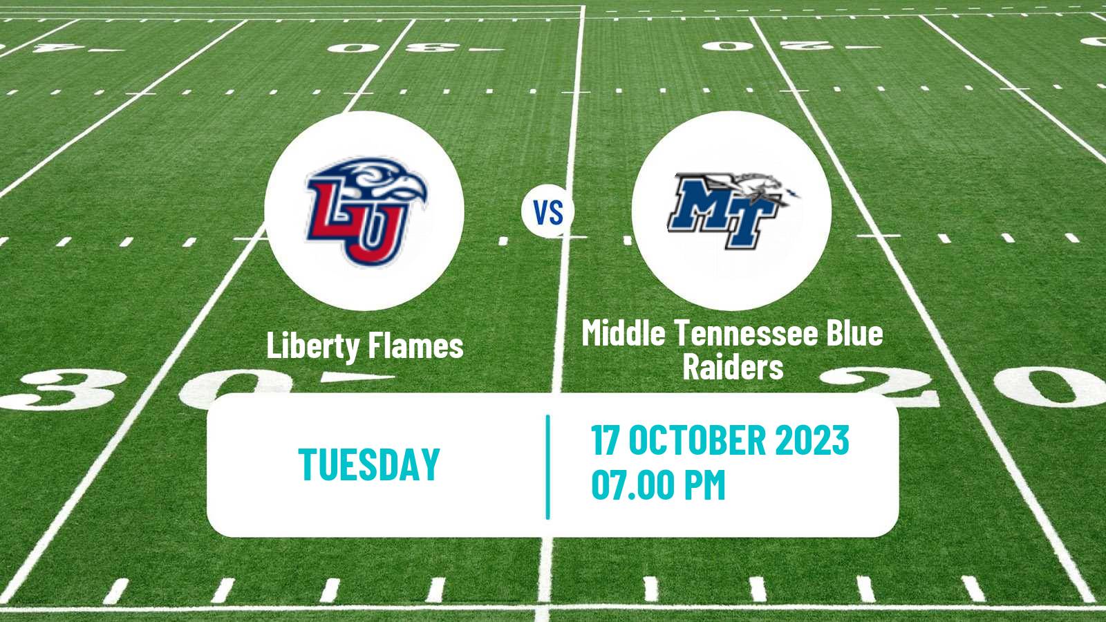 American football NCAA College Football Liberty Flames - Middle Tennessee Blue Raiders