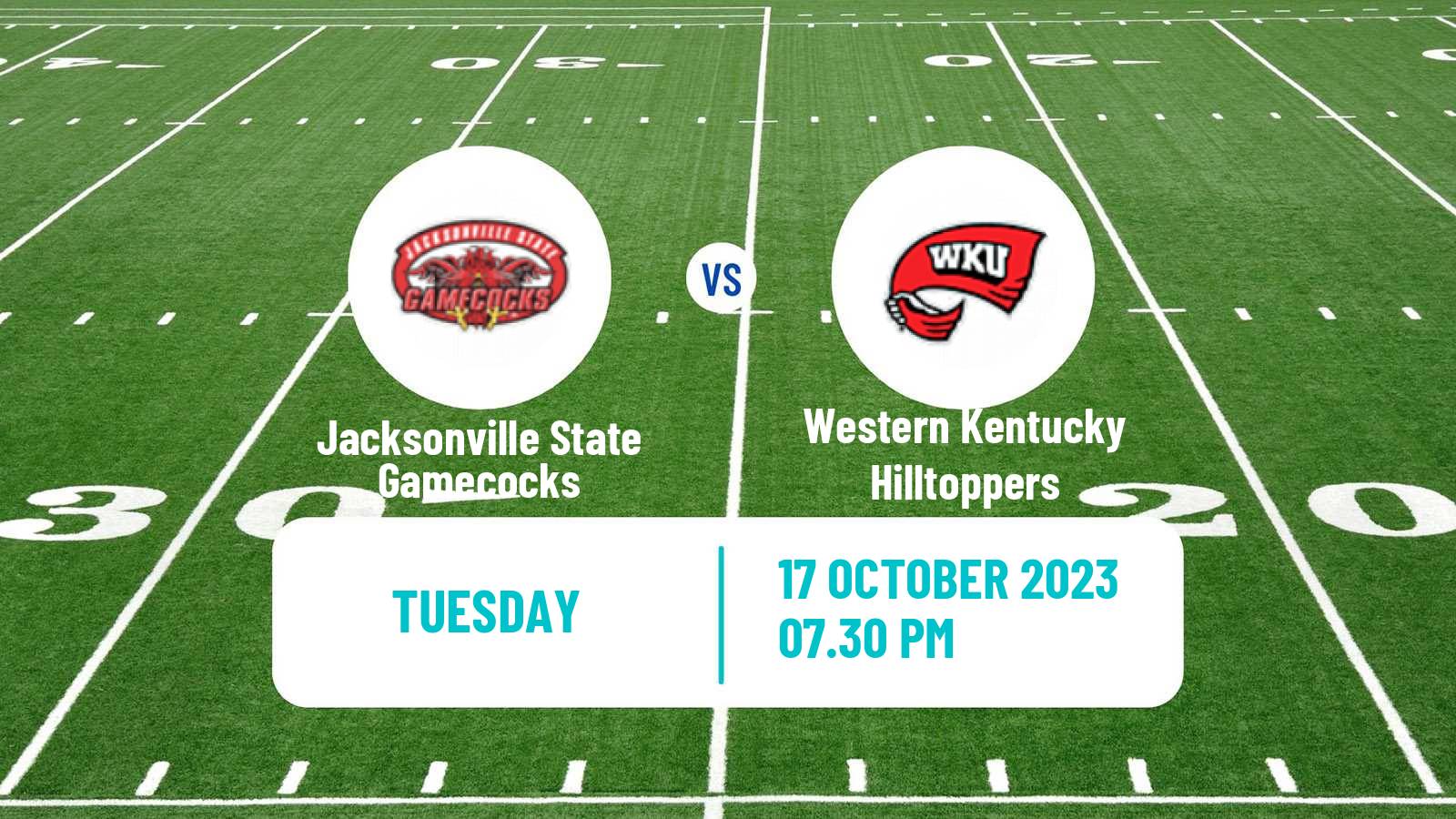 American football NCAA College Football Jacksonville State Gamecocks - Western Kentucky Hilltoppers