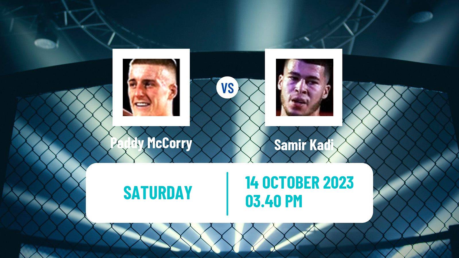 MMA Middleweight Cage Warriors Men Paddy McCorry - Samir Kadi