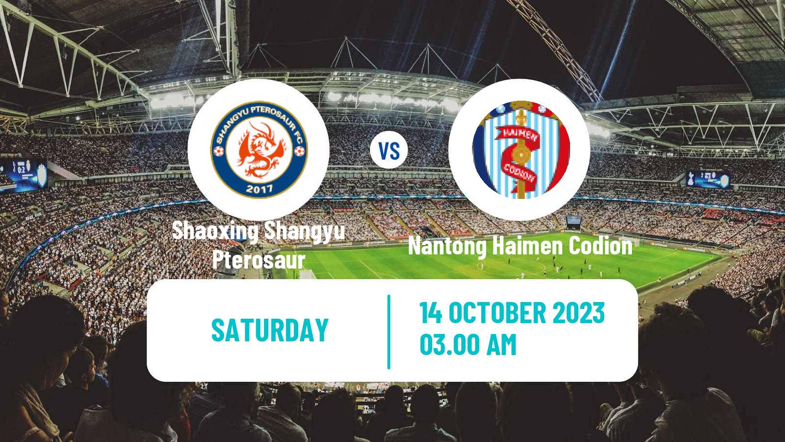 Soccer Chinese Yi League Shaoxing Shangyu Pterosaur - Nantong Haimen Codion