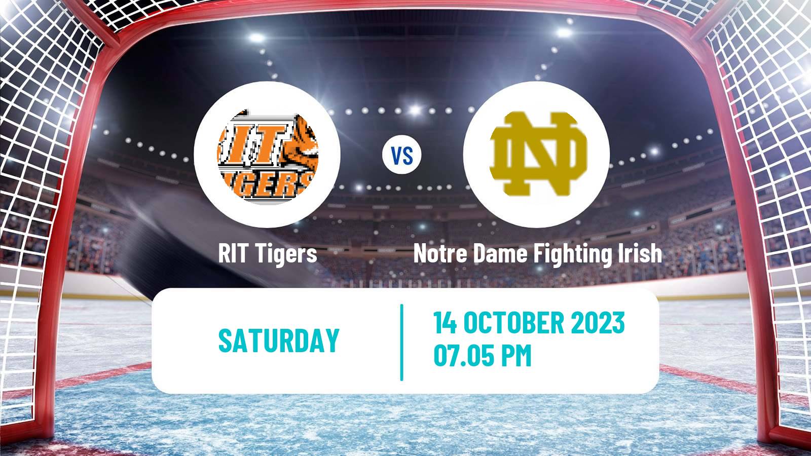 Hockey NCAA Hockey RIT Tigers - Notre Dame Fighting Irish