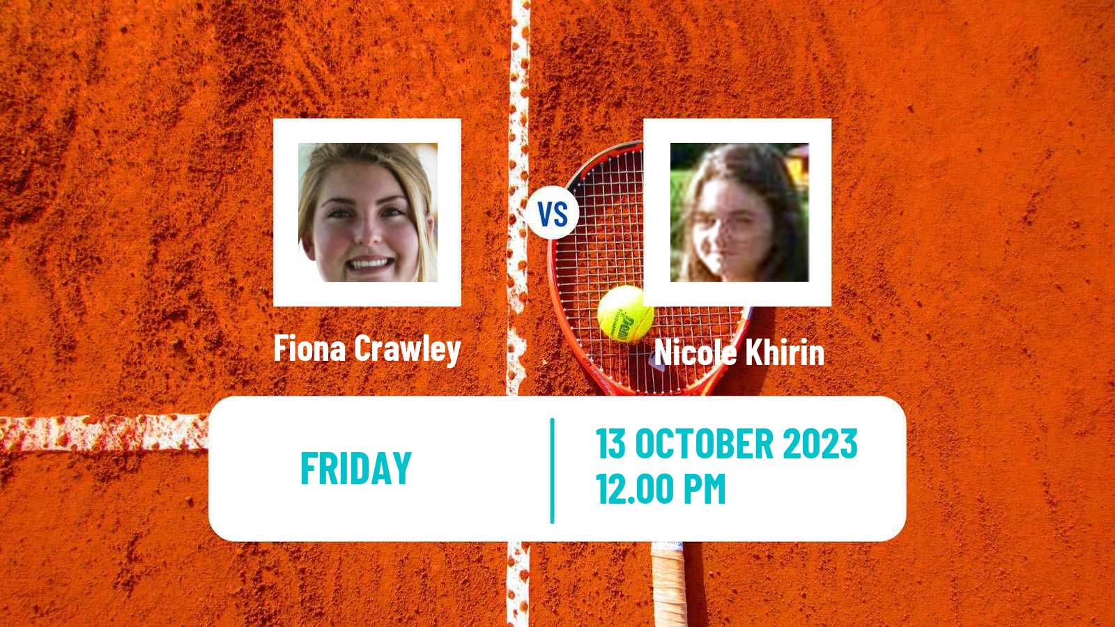 Tennis ITF W25 Florence Sc Women Fiona Crawley - Nicole Khirin