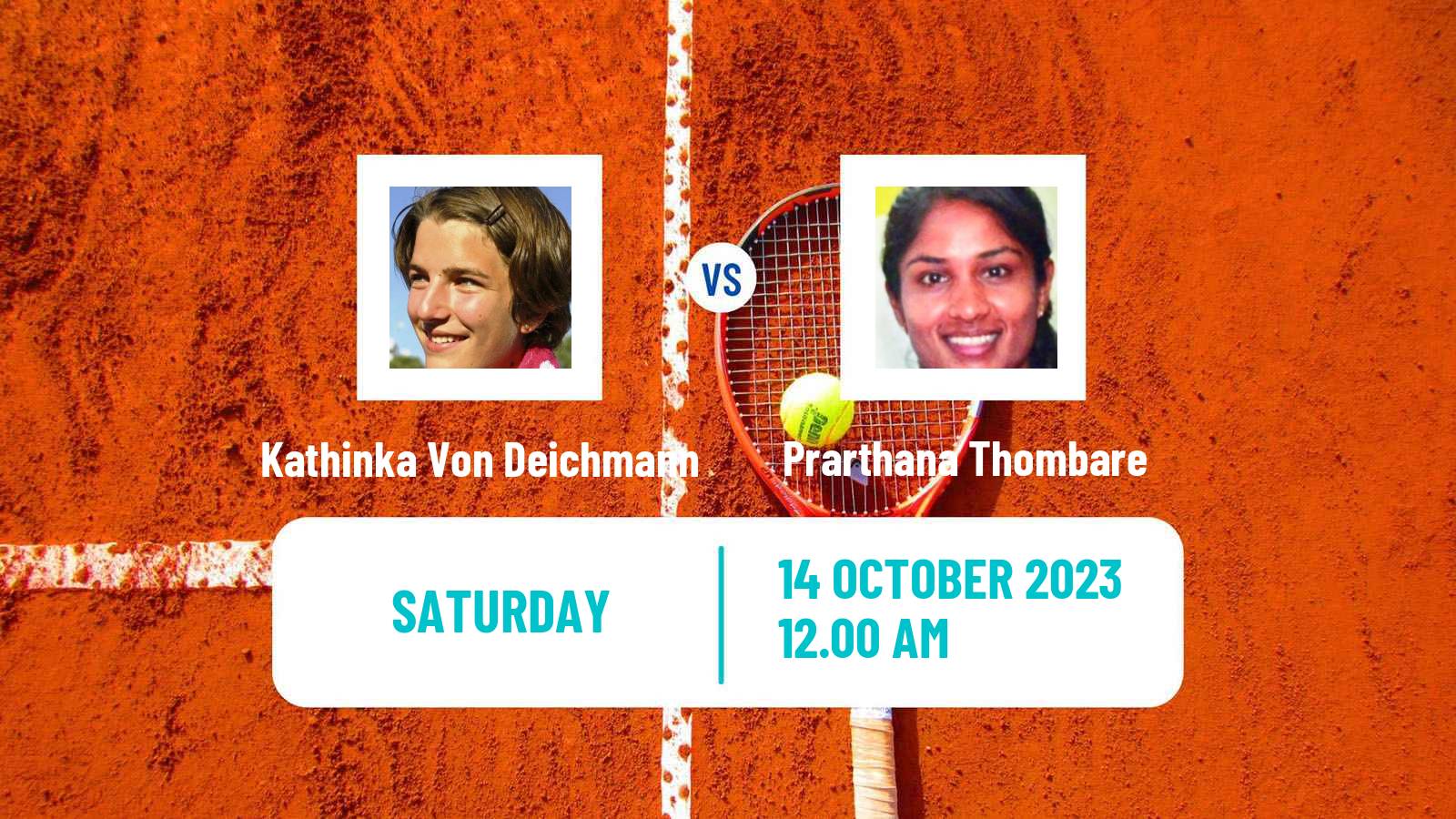 Tennis WTA Nanchang Kathinka Von Deichmann - Prarthana Thombare