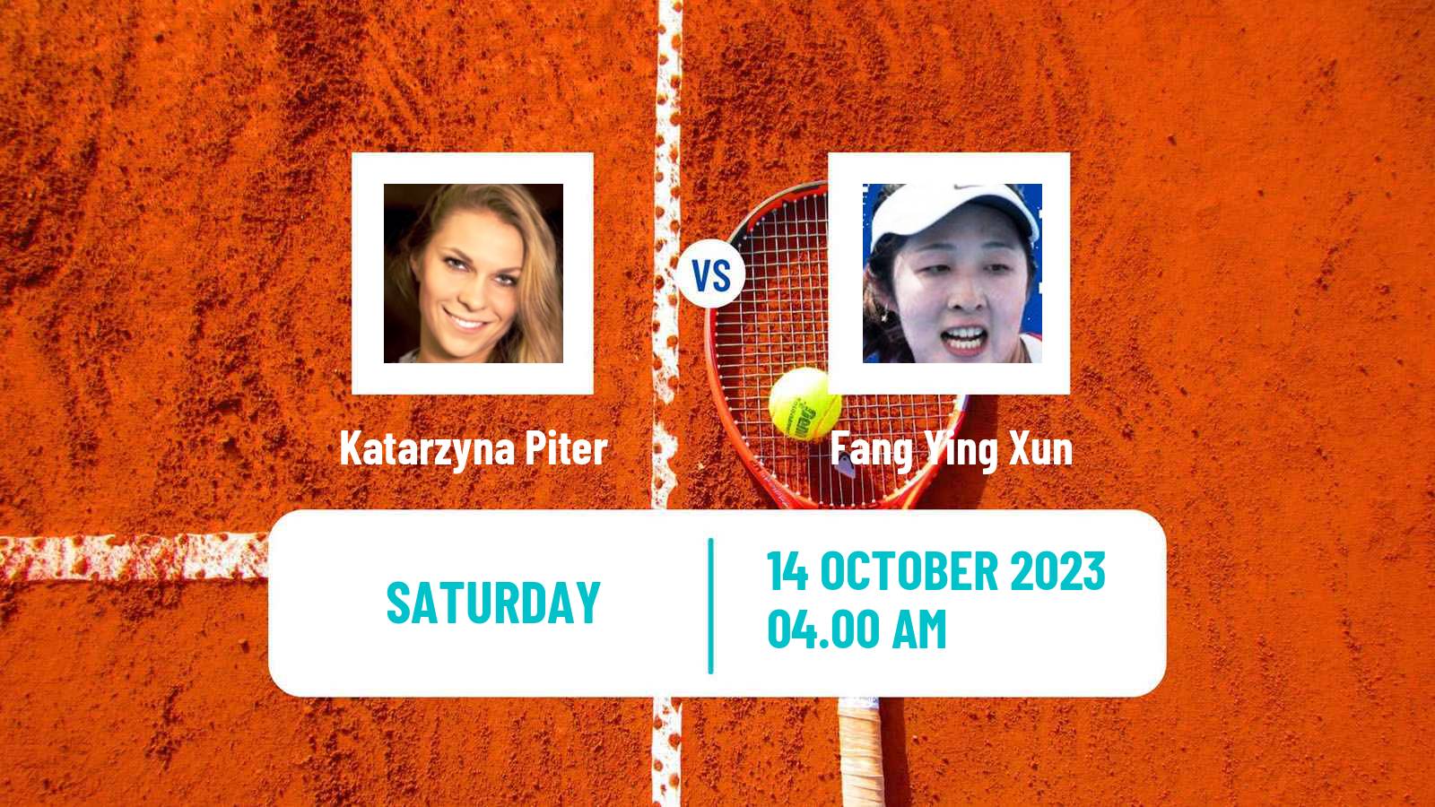 Tennis WTA Nanchang Katarzyna Piter - Fang Ying Xun