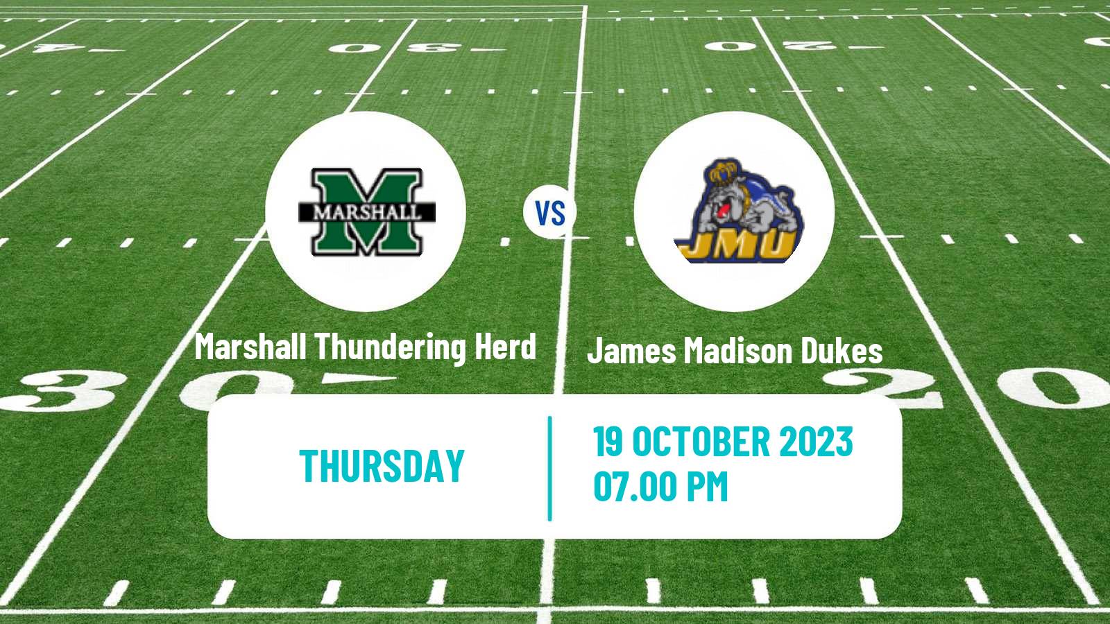 American football NCAA College Football Marshall Thundering Herd - James Madison Dukes