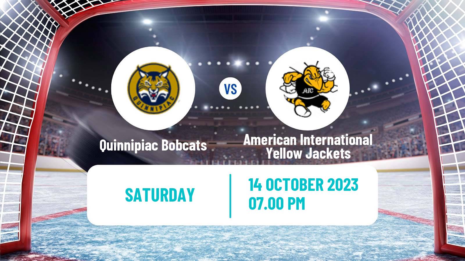 Hockey NCAA Hockey Quinnipiac Bobcats - American International Yellow Jackets