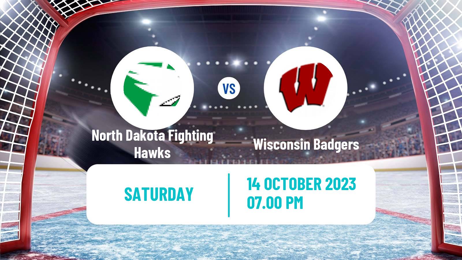 Hockey NCAA Hockey North Dakota Fighting Hawks - Wisconsin Badgers