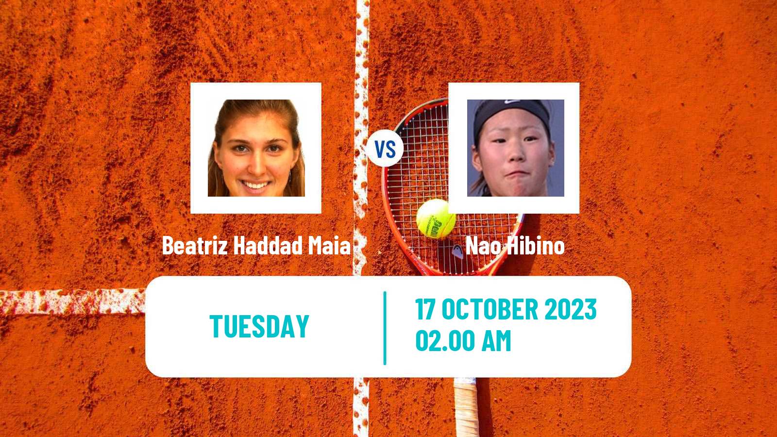 Tennis WTA Nanchang Beatriz Haddad Maia - Nao Hibino