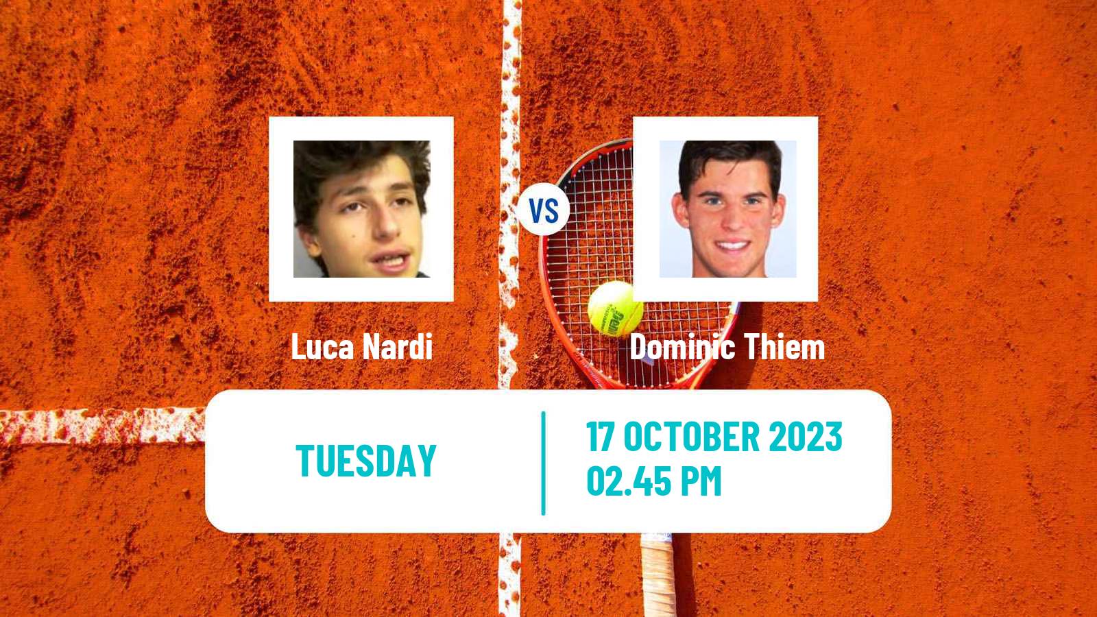Tennis ATP Antwerp Luca Nardi - Dominic Thiem