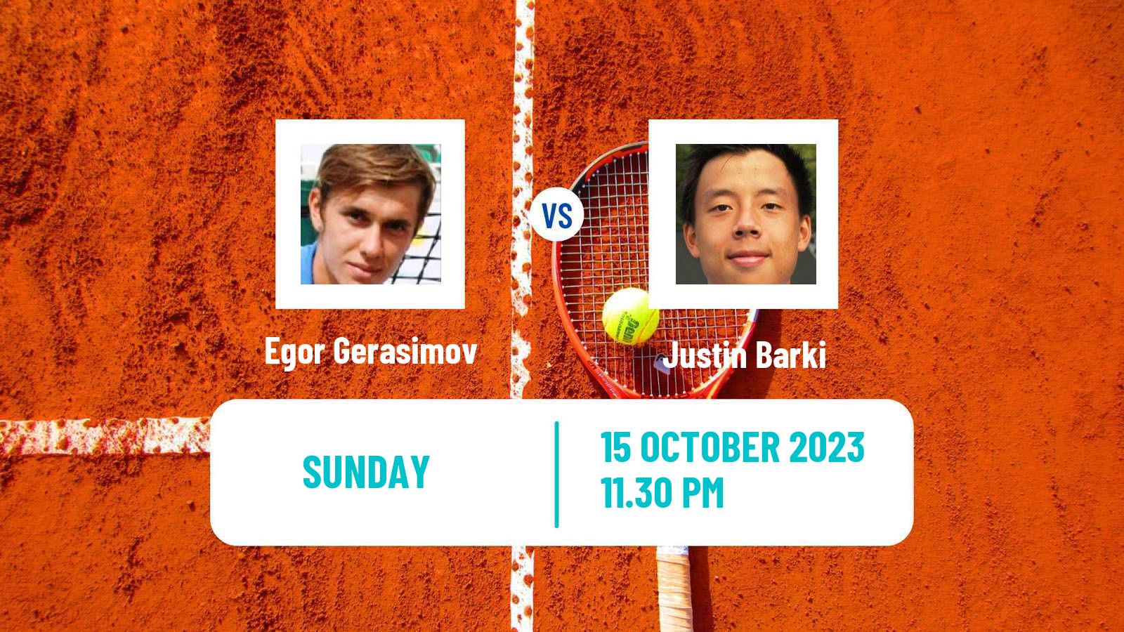 Tennis Shenzhen 3 Challenger Men Egor Gerasimov - Justin Barki