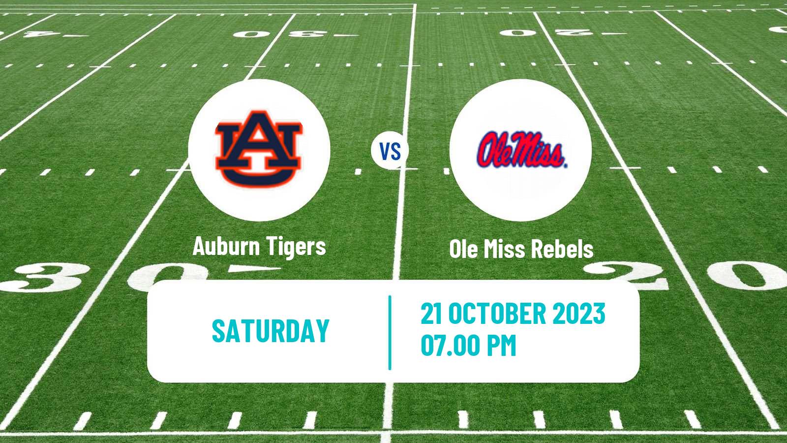 American football NCAA College Football Auburn Tigers - Ole Miss Rebels