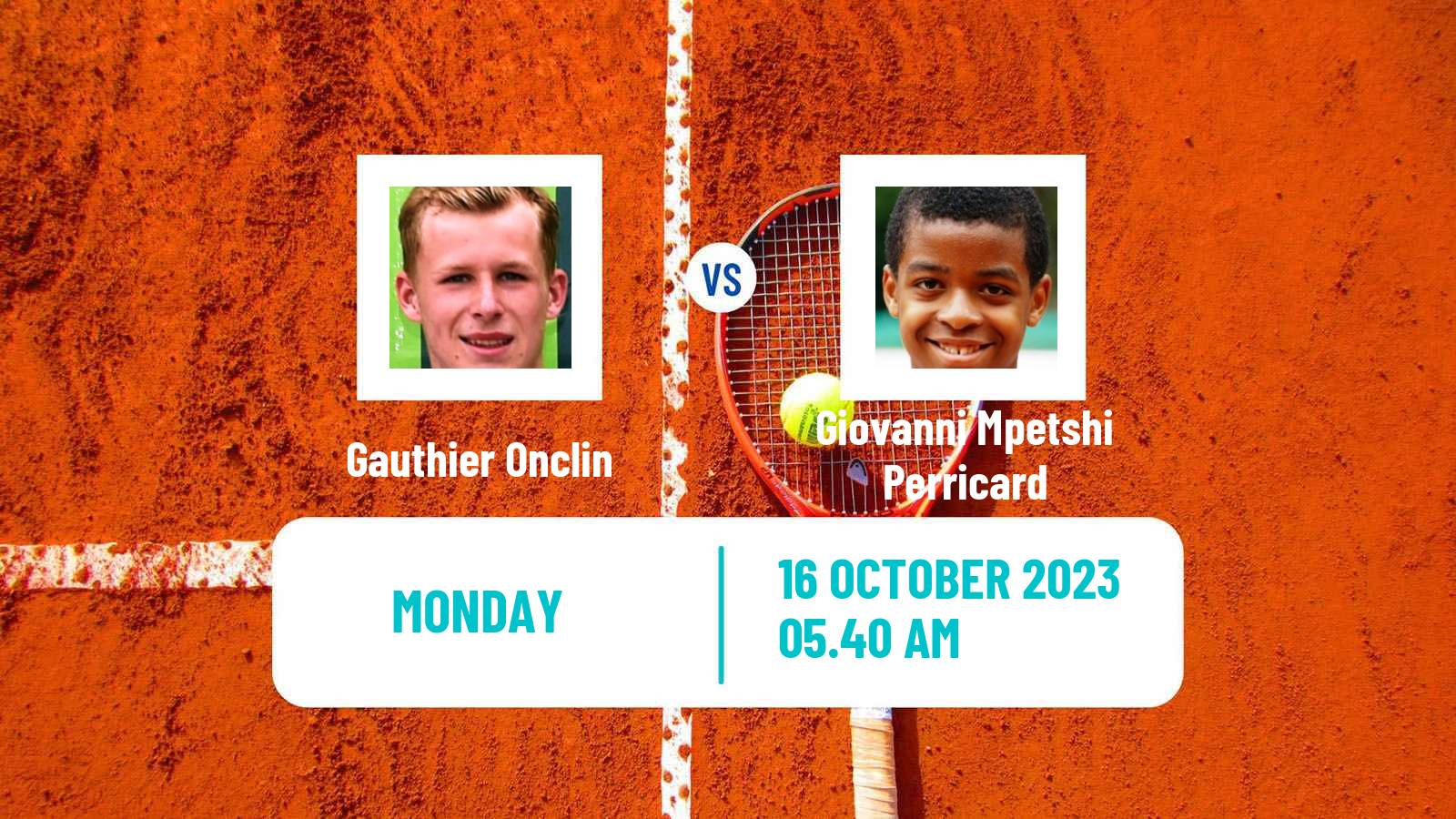 Tennis ATP Antwerp Gauthier Onclin - Giovanni Mpetshi Perricard