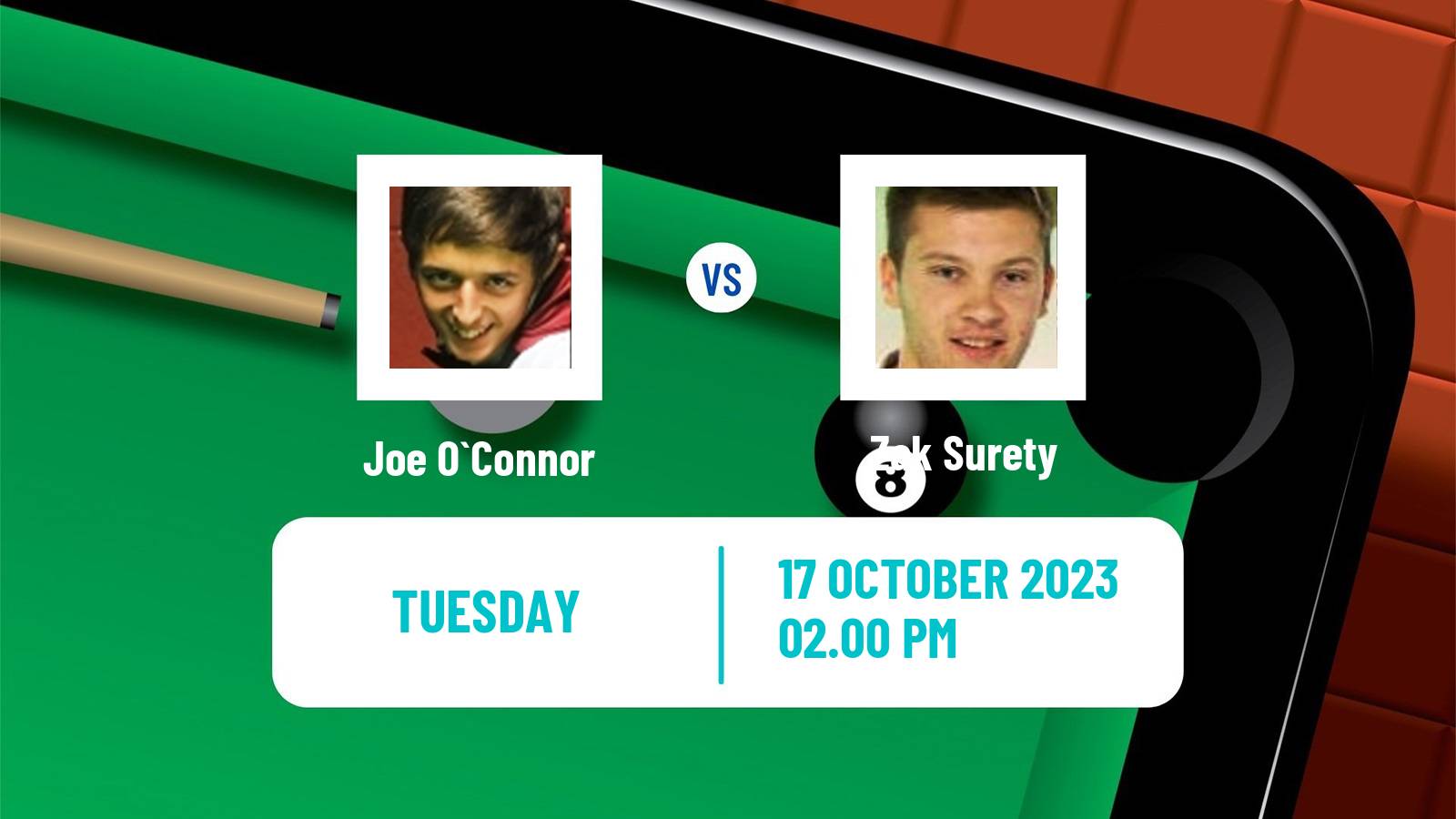 Snooker Northern Ireland Open Joe O`Connor - Zak Surety