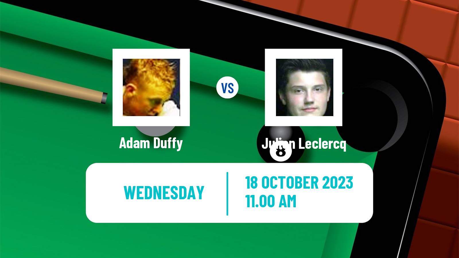 Snooker Northern Ireland Open Adam Duffy - Julien Leclercq