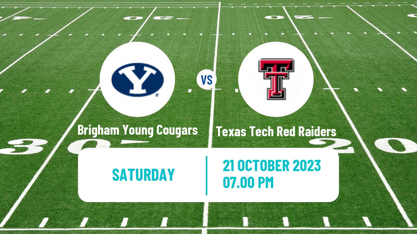 American football NCAA College Football Brigham Young Cougars - Texas Tech Red Raiders