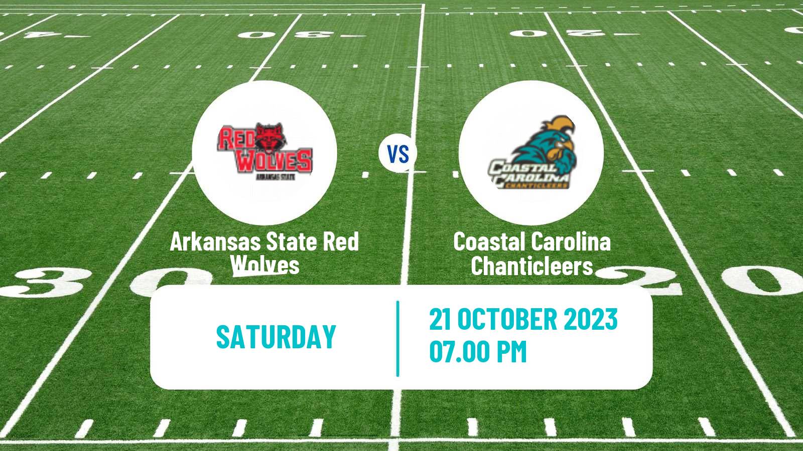 American football NCAA College Football Arkansas State Red Wolves - Coastal Carolina Chanticleers