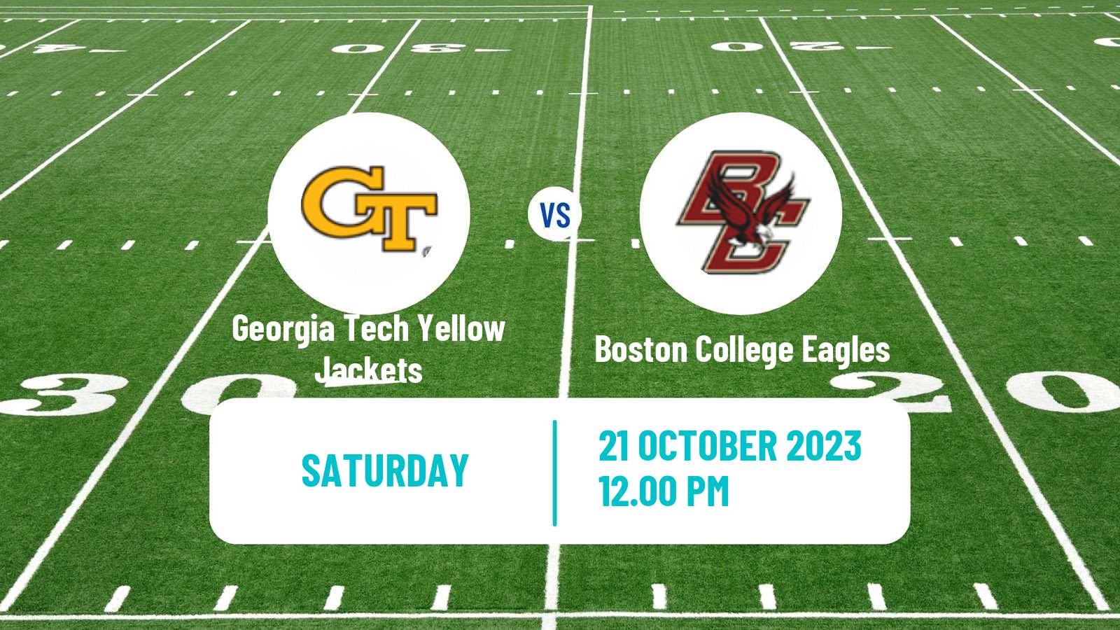 American football NCAA College Football Georgia Tech Yellow Jackets - Boston College Eagles