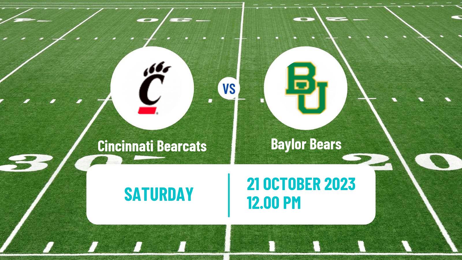 American football NCAA College Football Cincinnati Bearcats - Baylor Bears