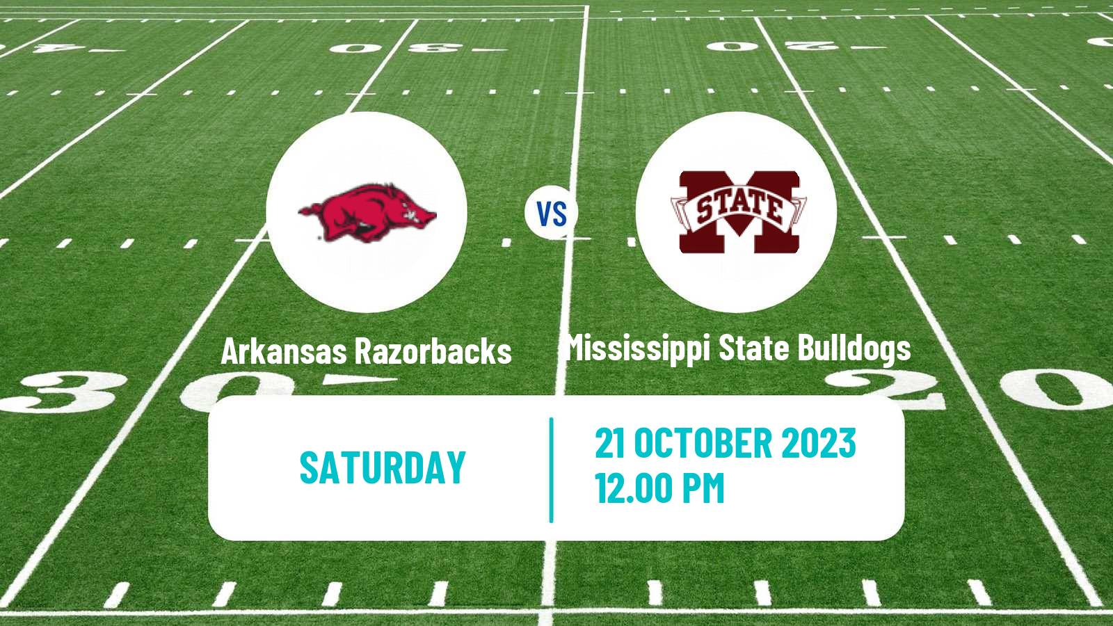 American football NCAA College Football Arkansas Razorbacks - Mississippi State Bulldogs