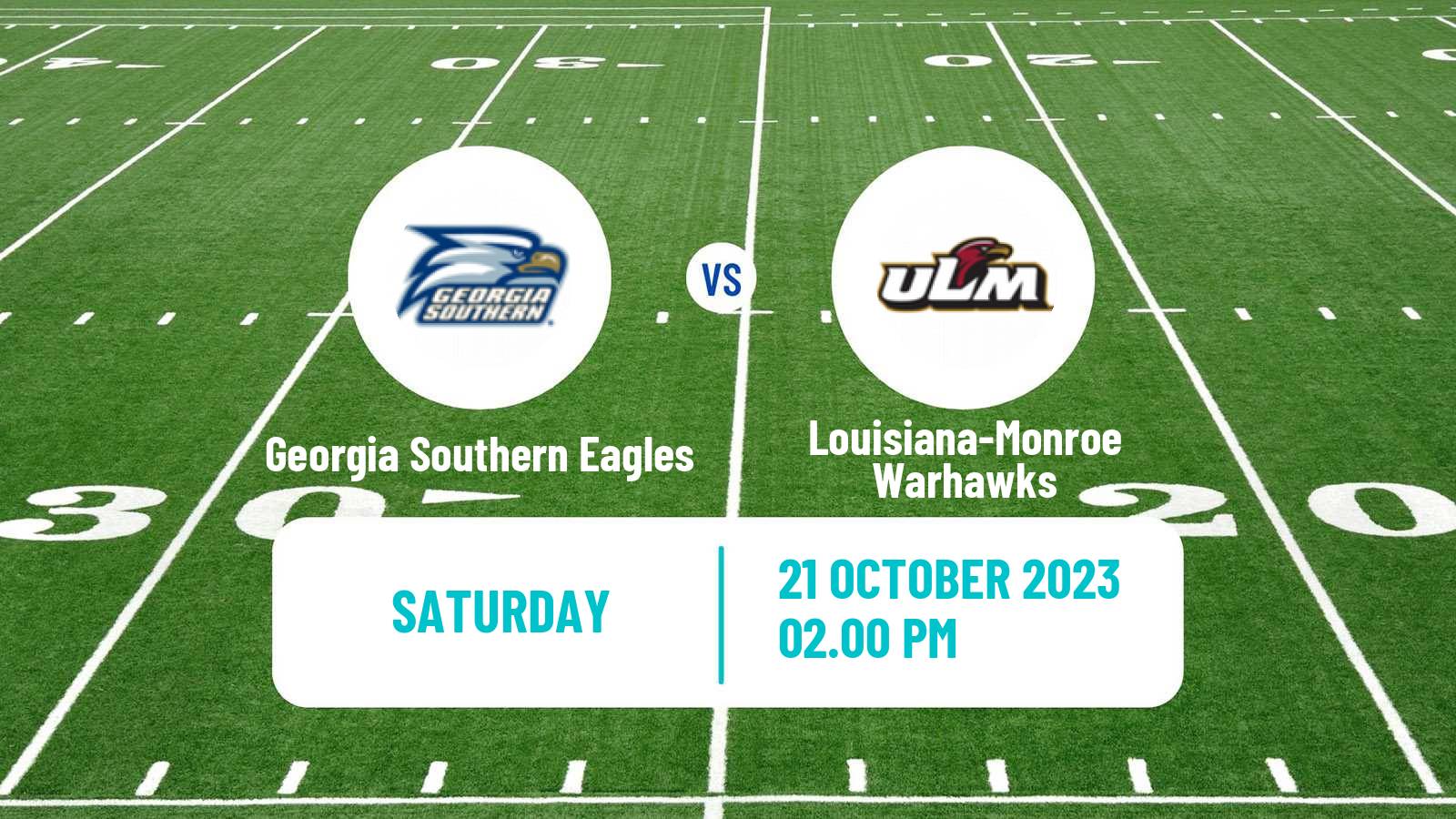 American football NCAA College Football Georgia Southern Eagles - Louisiana-Monroe Warhawks