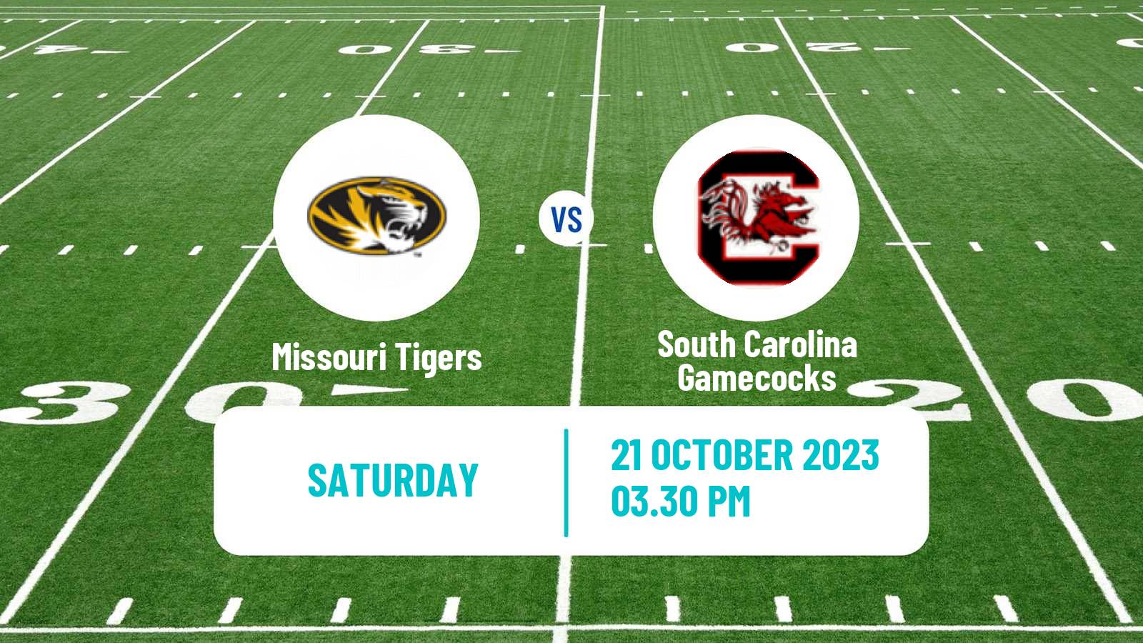 American football NCAA College Football Missouri Tigers - South Carolina Gamecocks