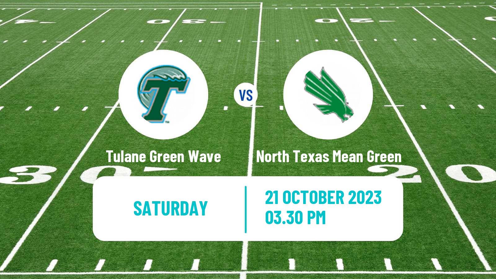 American football NCAA College Football Tulane Green Wave - North Texas Mean Green