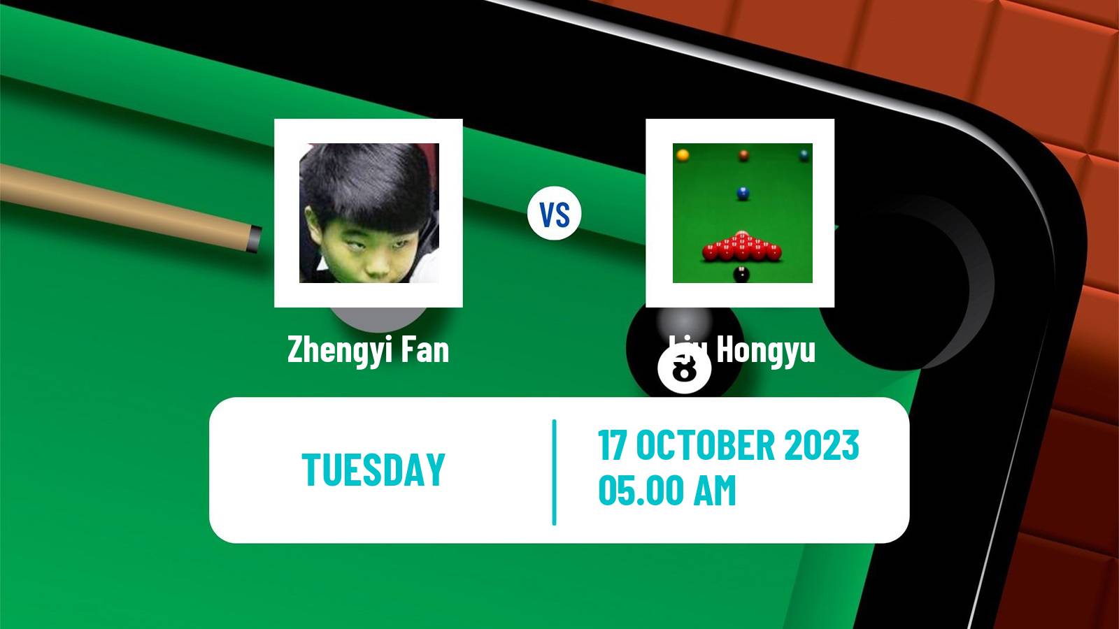 Snooker Northern Ireland Open Zhengyi Fan - Liu Hongyu