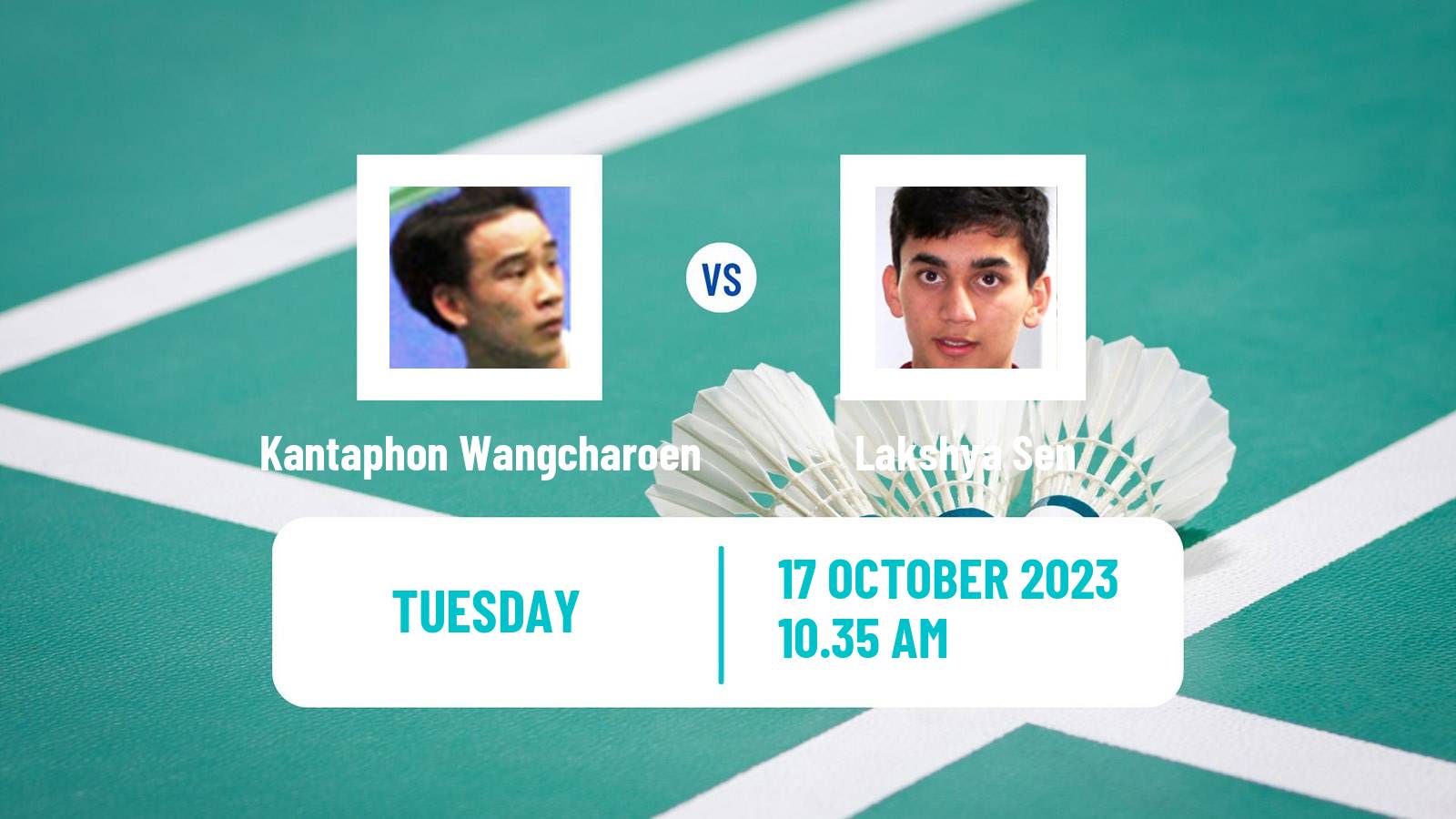 Badminton BWF World Tour Denmark Open Men Kantaphon Wangcharoen - Lakshya Sen