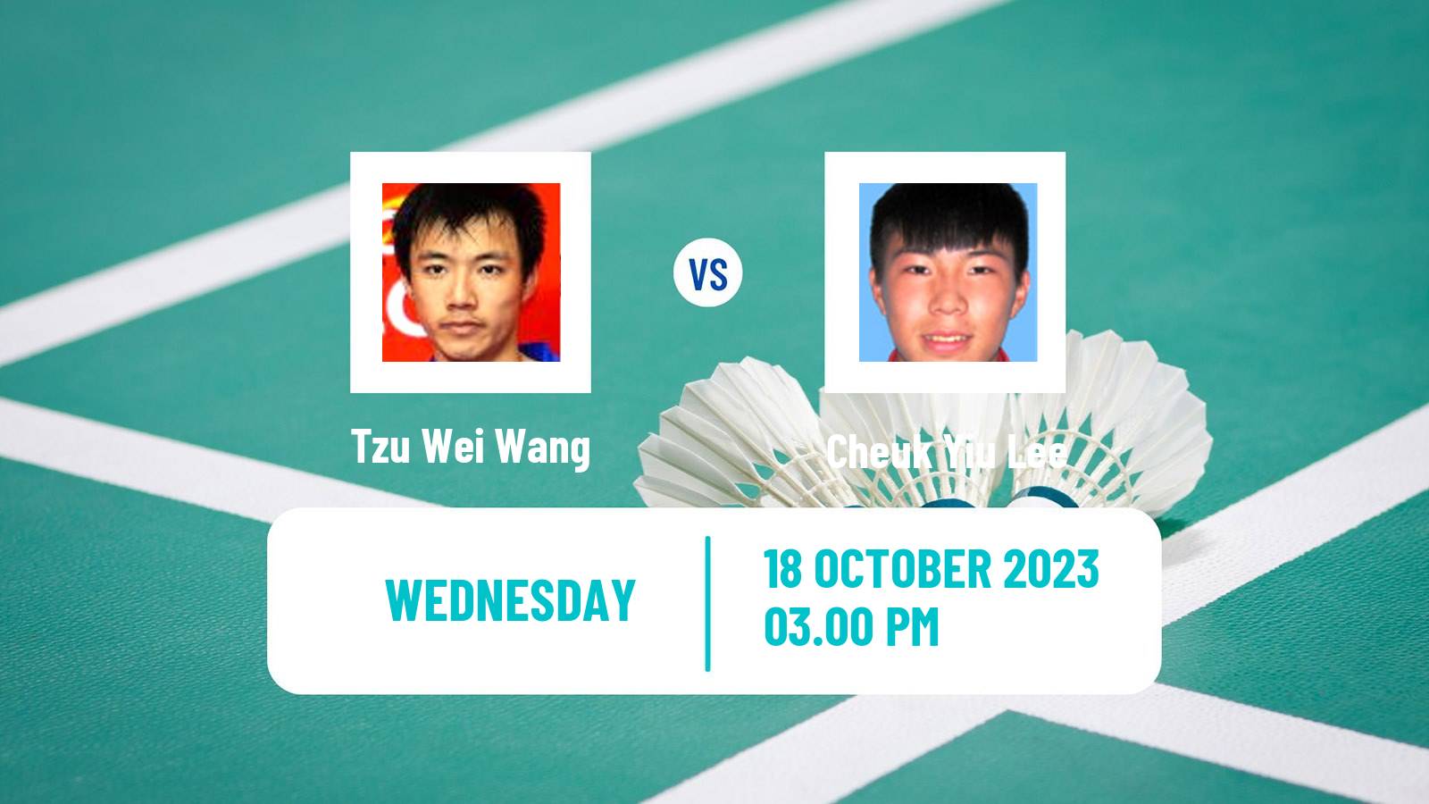 Badminton BWF World Tour Denmark Open Men Tzu Wei Wang - Cheuk Yiu Lee
