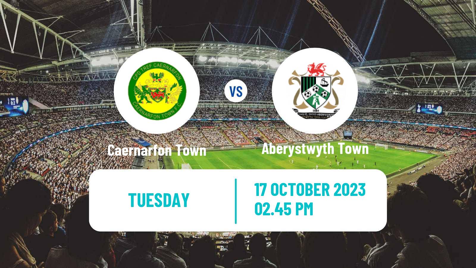 Soccer Welsh Cymru Premier Caernarfon Town - Aberystwyth Town