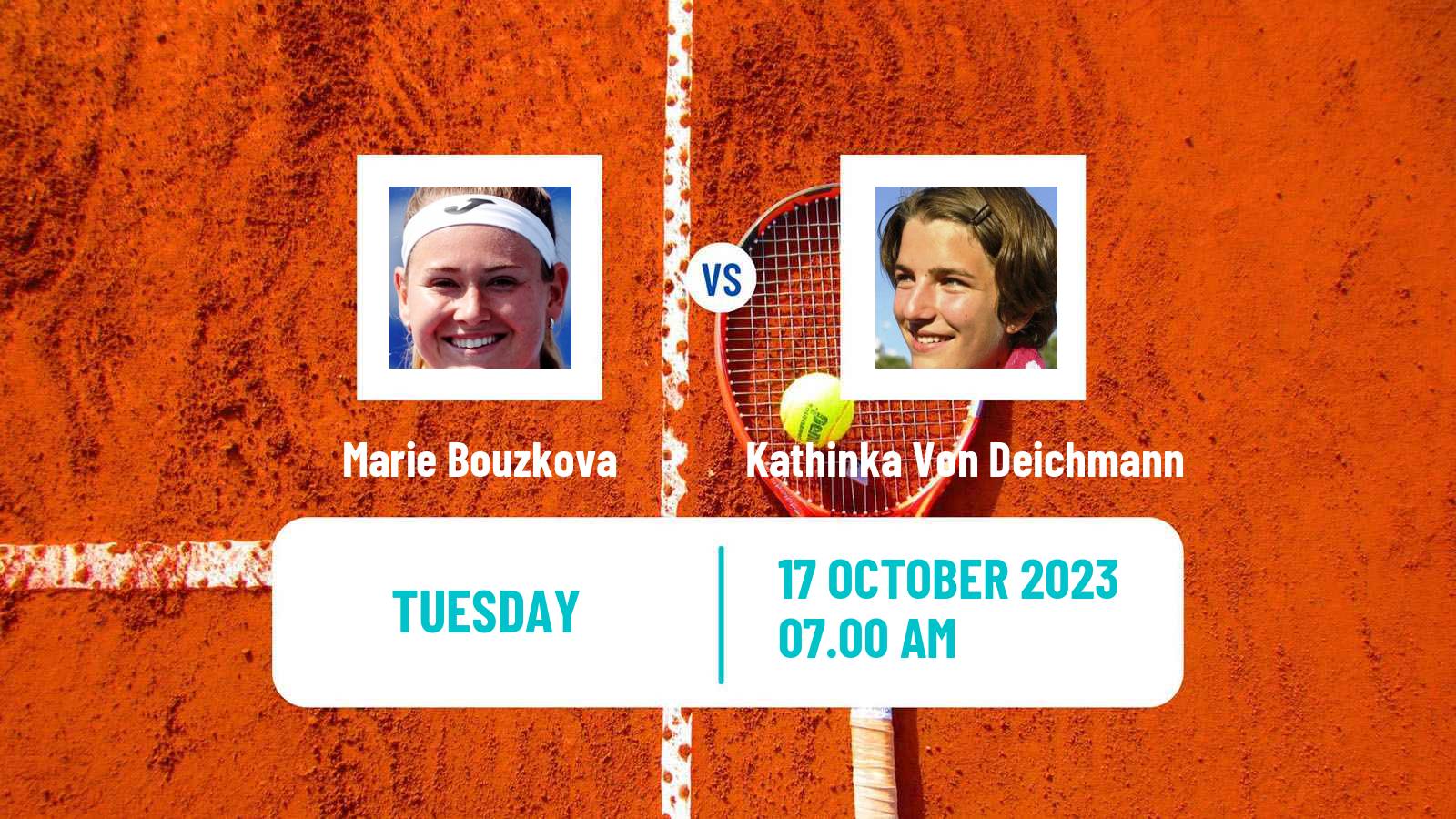Tennis WTA Nanchang Marie Bouzkova - Kathinka Von Deichmann