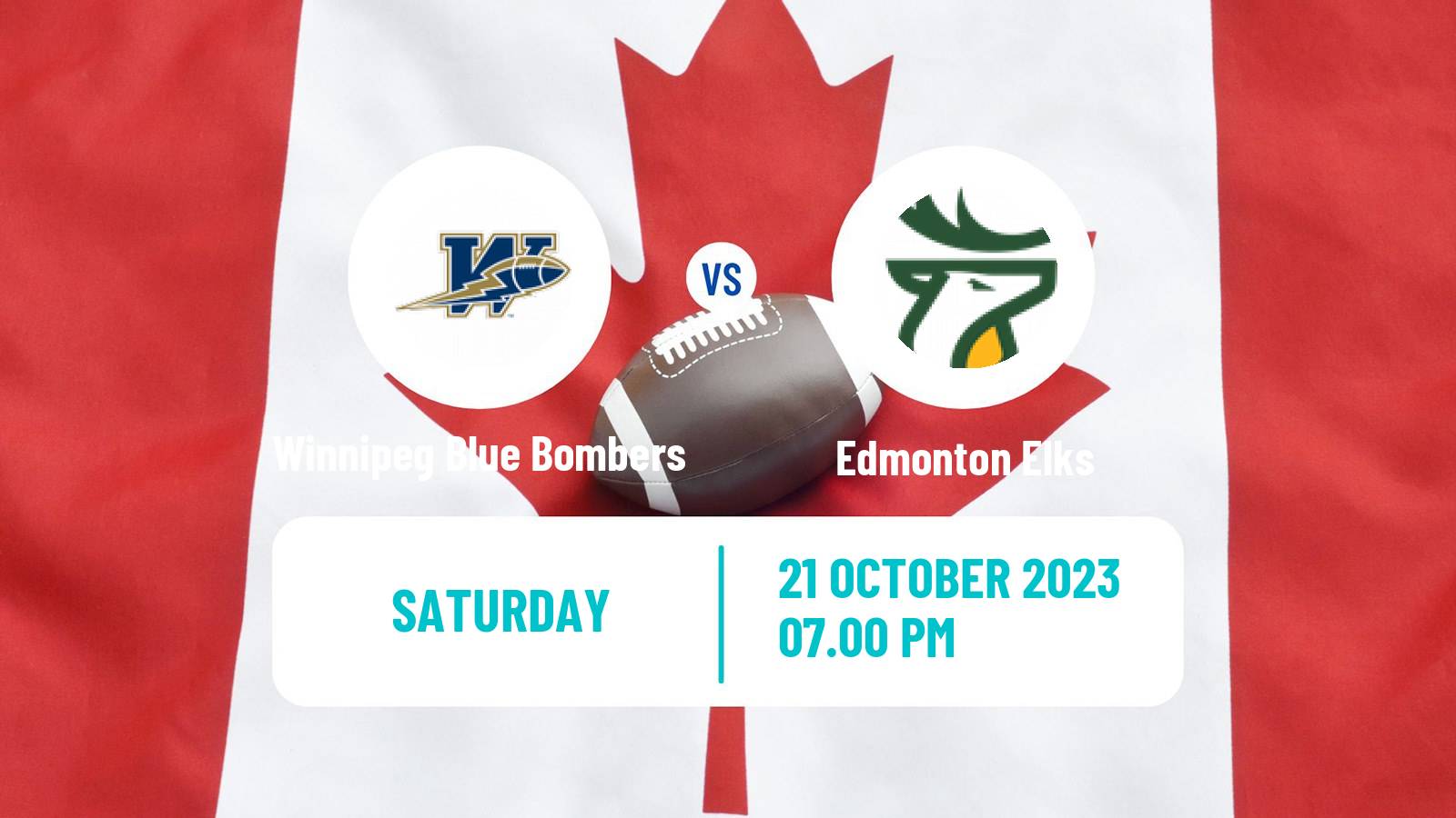 Canadian football CFL Winnipeg Blue Bombers - Edmonton Elks