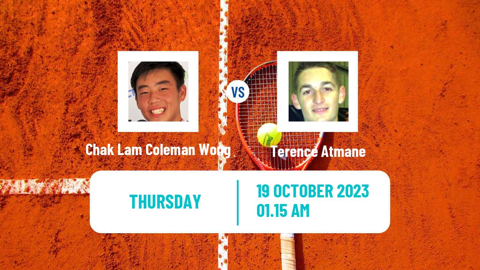 Tennis Shenzhen 3 Challenger Men Chak Lam Coleman Wong - Terence Atmane