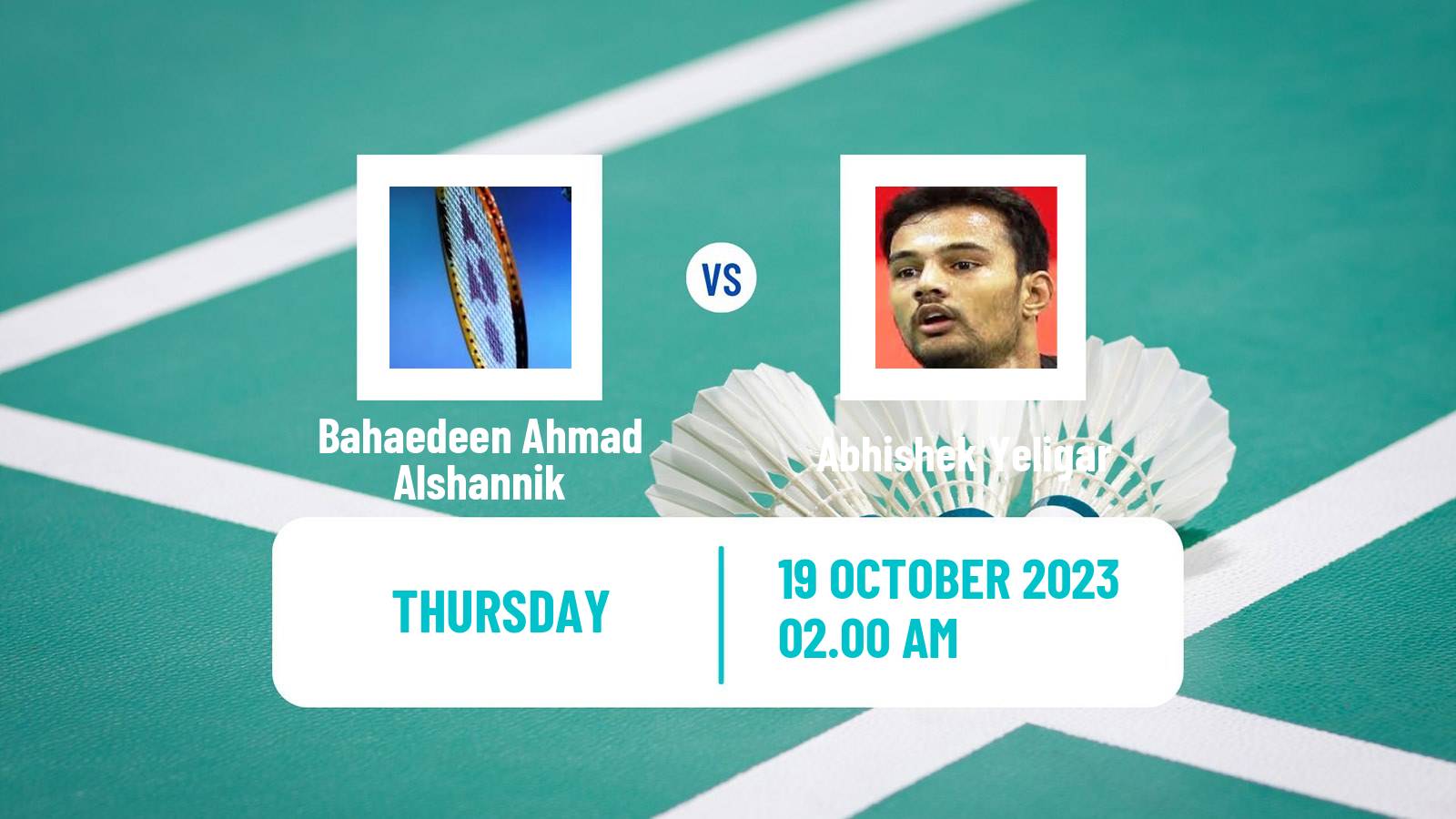 Badminton BWF World Tour Abu Dhabi Masters Men Bahaedeen Ahmad Alshannik - Abhishek Yeligar