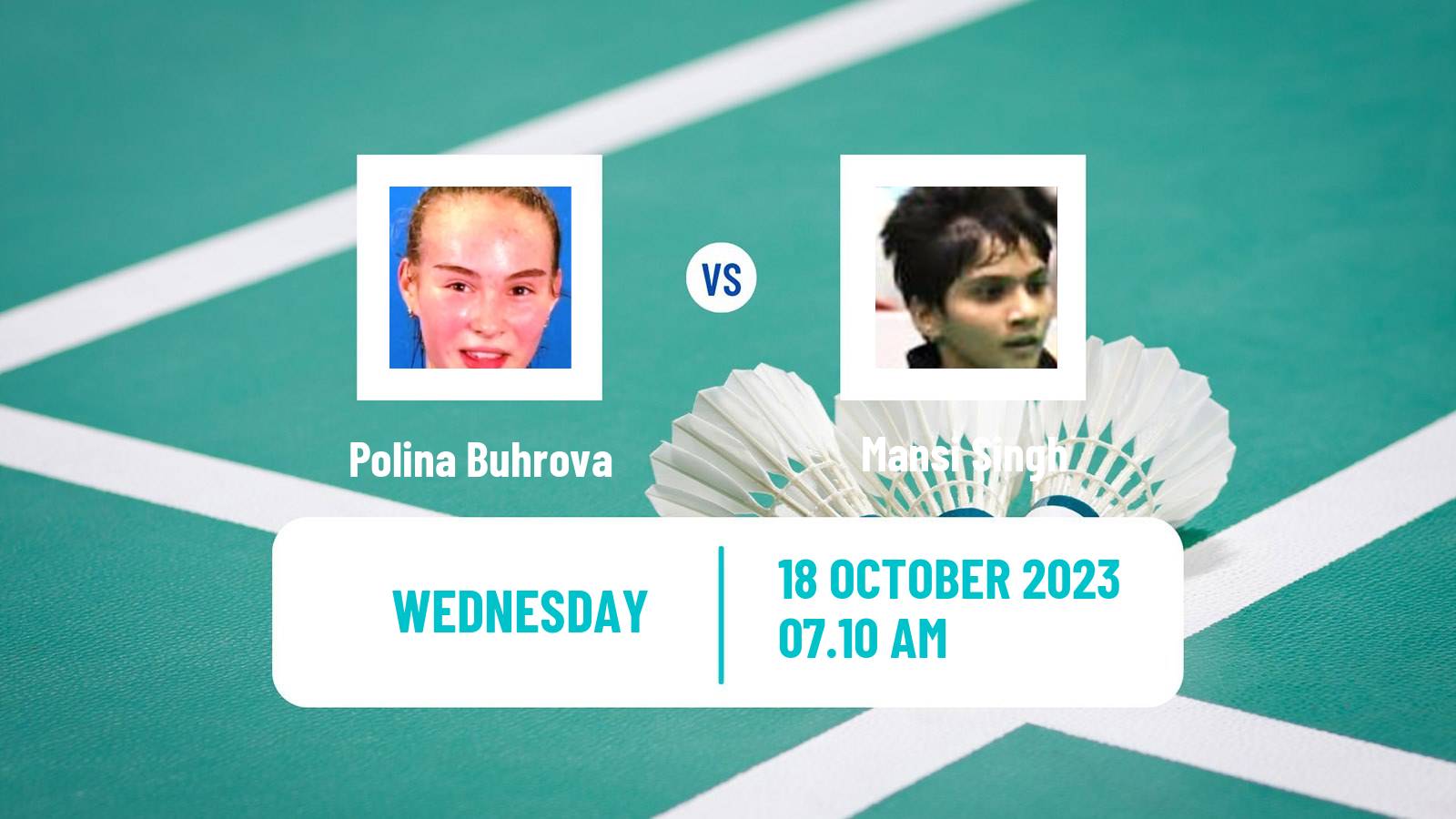 Badminton BWF World Tour Abu Dhabi Masters Women Polina Buhrova - Mansi Singh