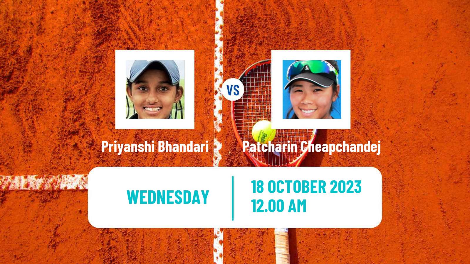 Tennis ITF W15 Hua Hin 2 Women Priyanshi Bhandari - Patcharin Cheapchandej