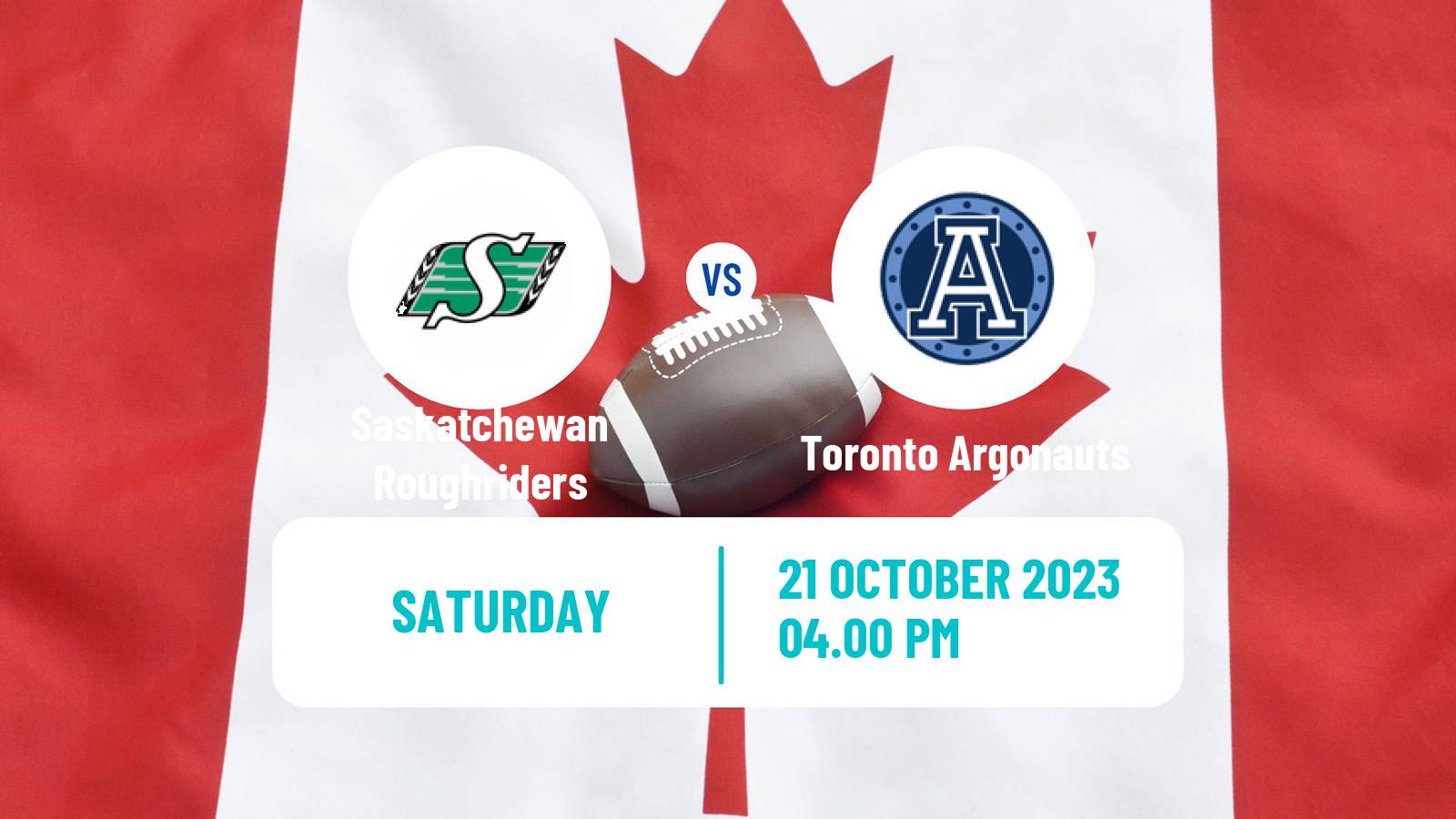 Canadian football CFL Saskatchewan Roughriders - Toronto Argonauts