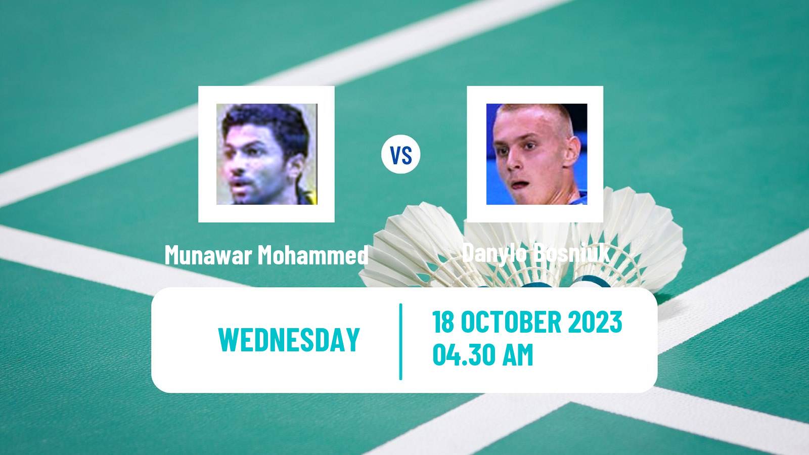Badminton BWF World Tour Abu Dhabi Masters Men Munawar Mohammed - Danylo Bosniuk